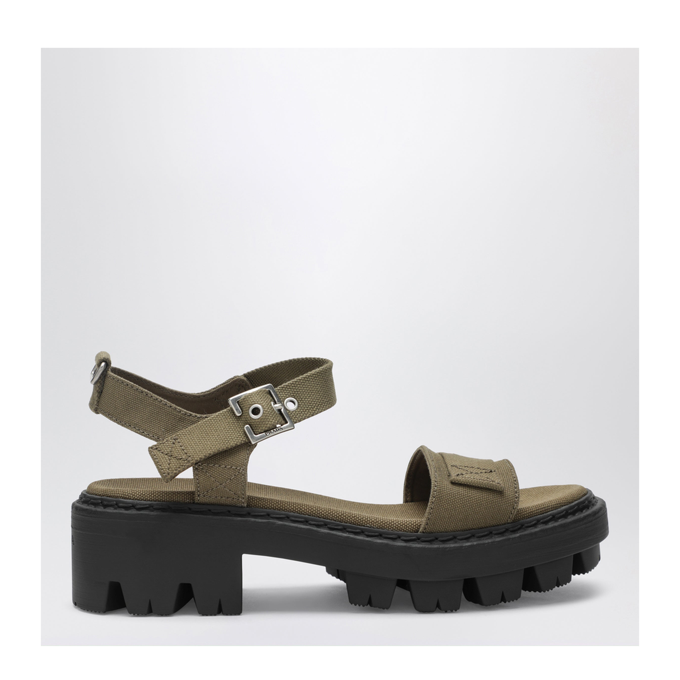 Military Green Canvas Sandals - Image 1