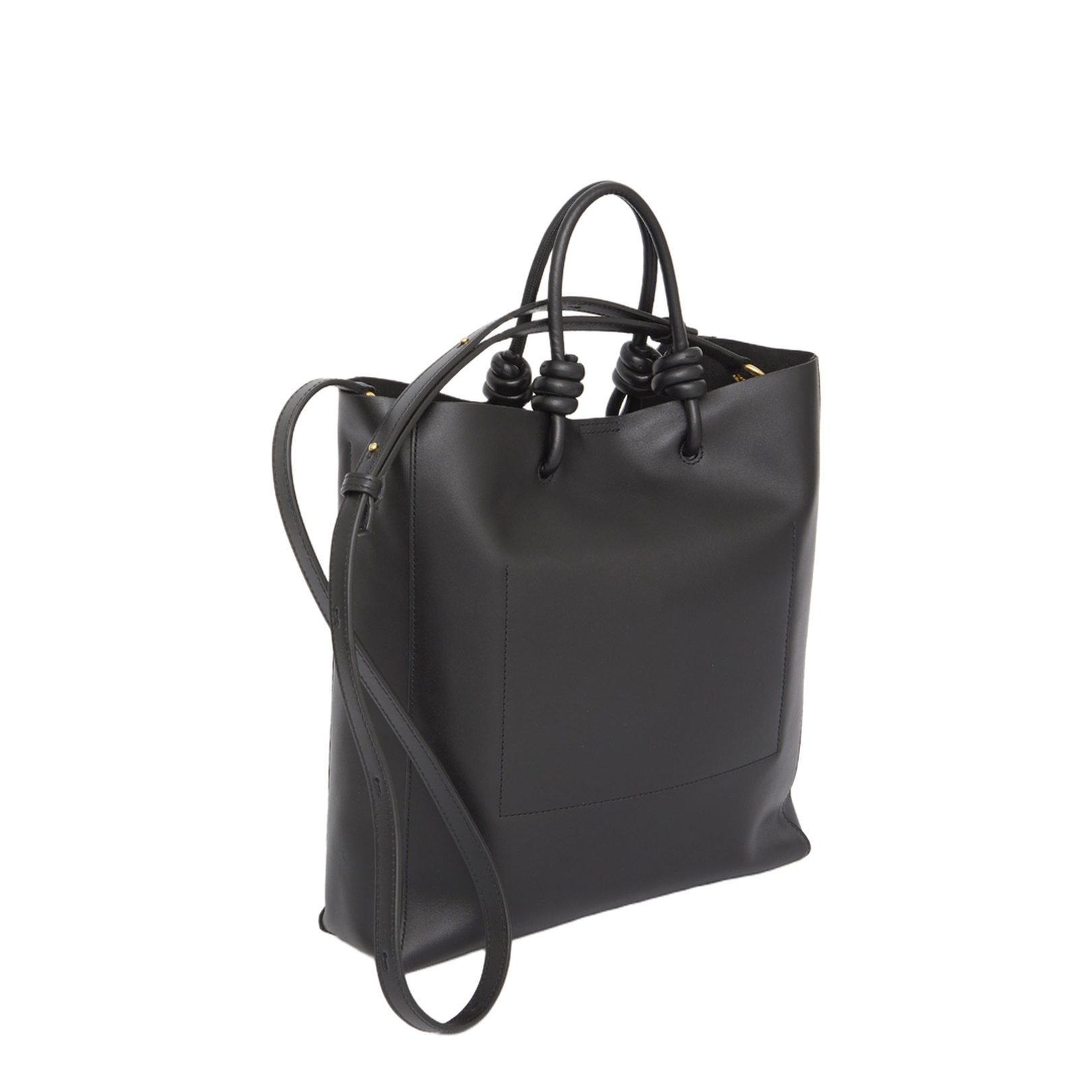 Knot-detail Leather Tote Bag - Image 4