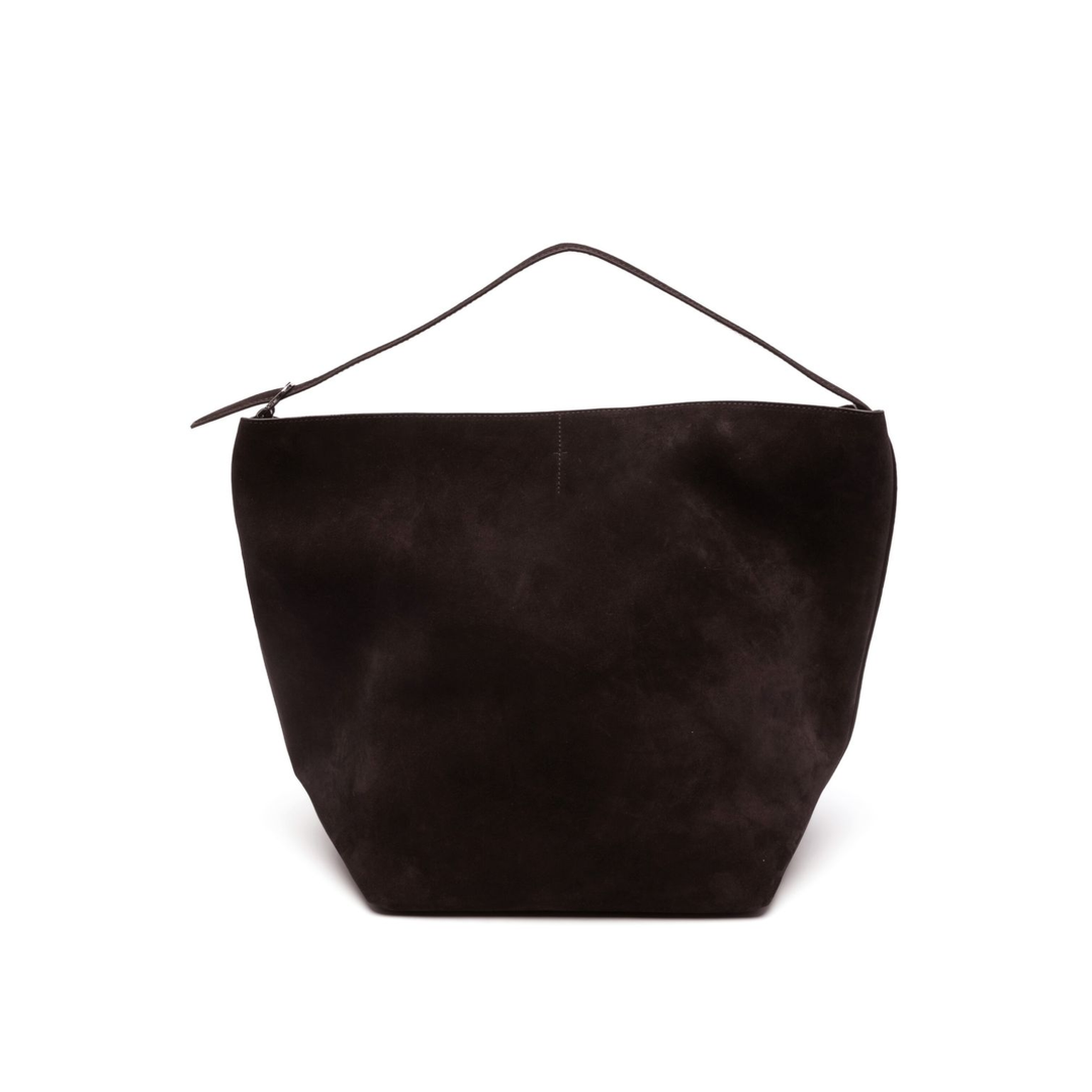 Suede Leather Tote - Espresso Brown - Image 1