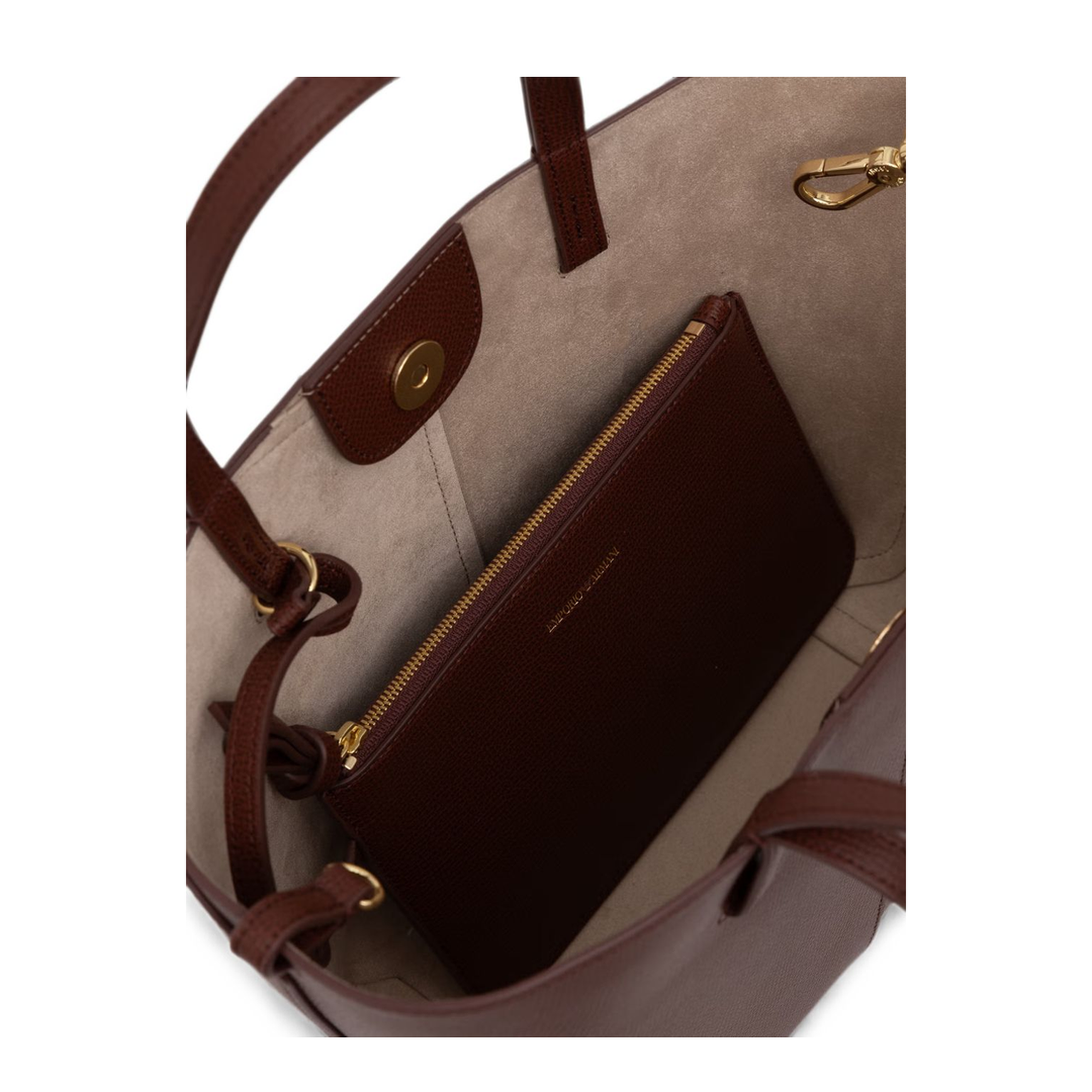 Small Calfskin Shopping Bag - Brown - Image 3
