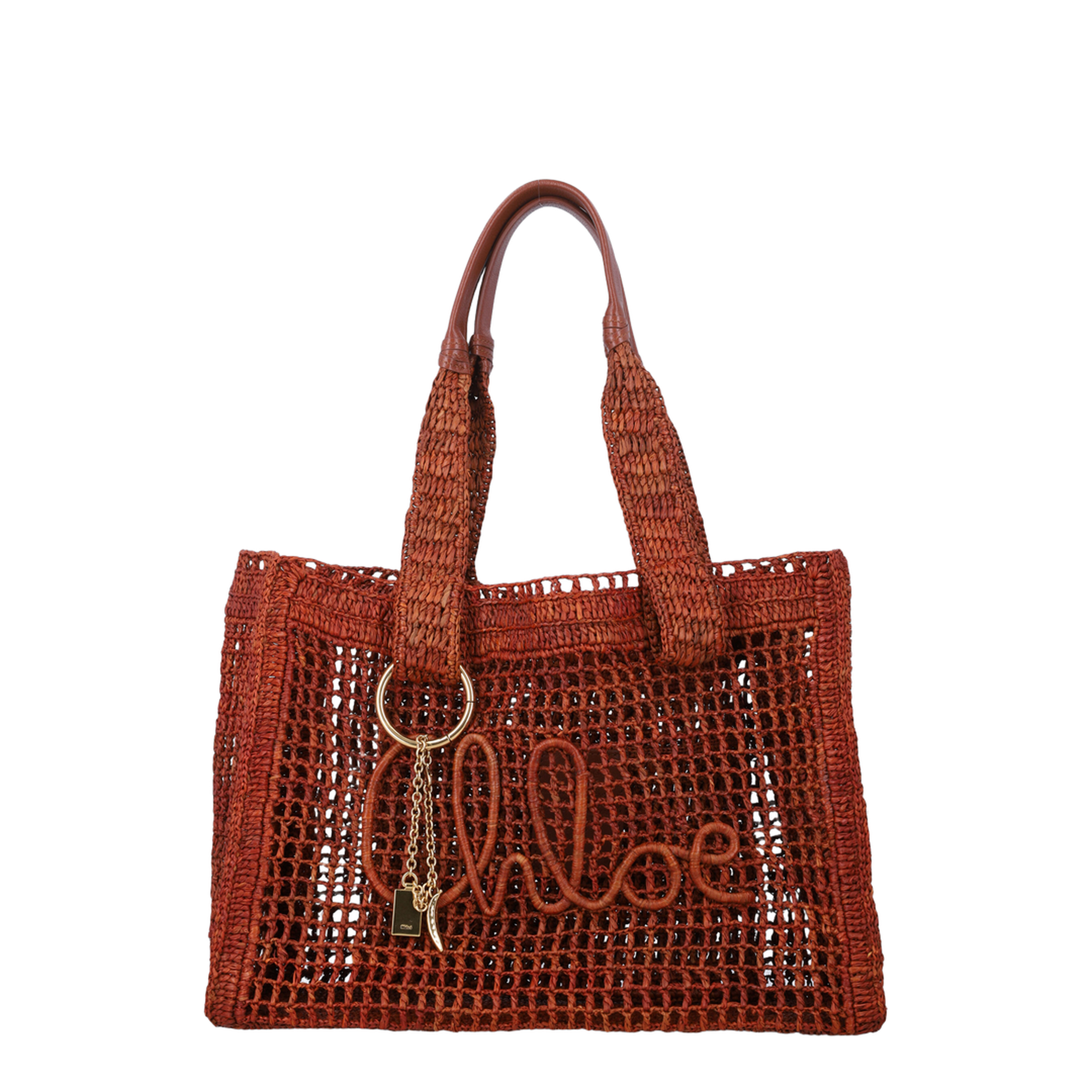 Summer Banana Raffia Tote Bag - Clay Brown - Image 1