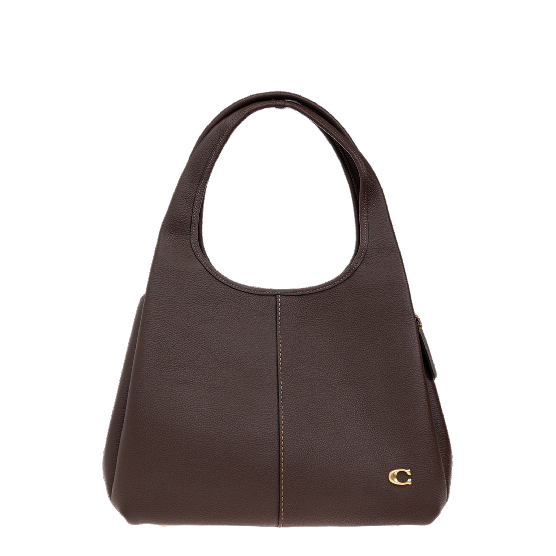 Lana Polished Pebble Leather Shoulder Bag - Brass/Maple - Image 1