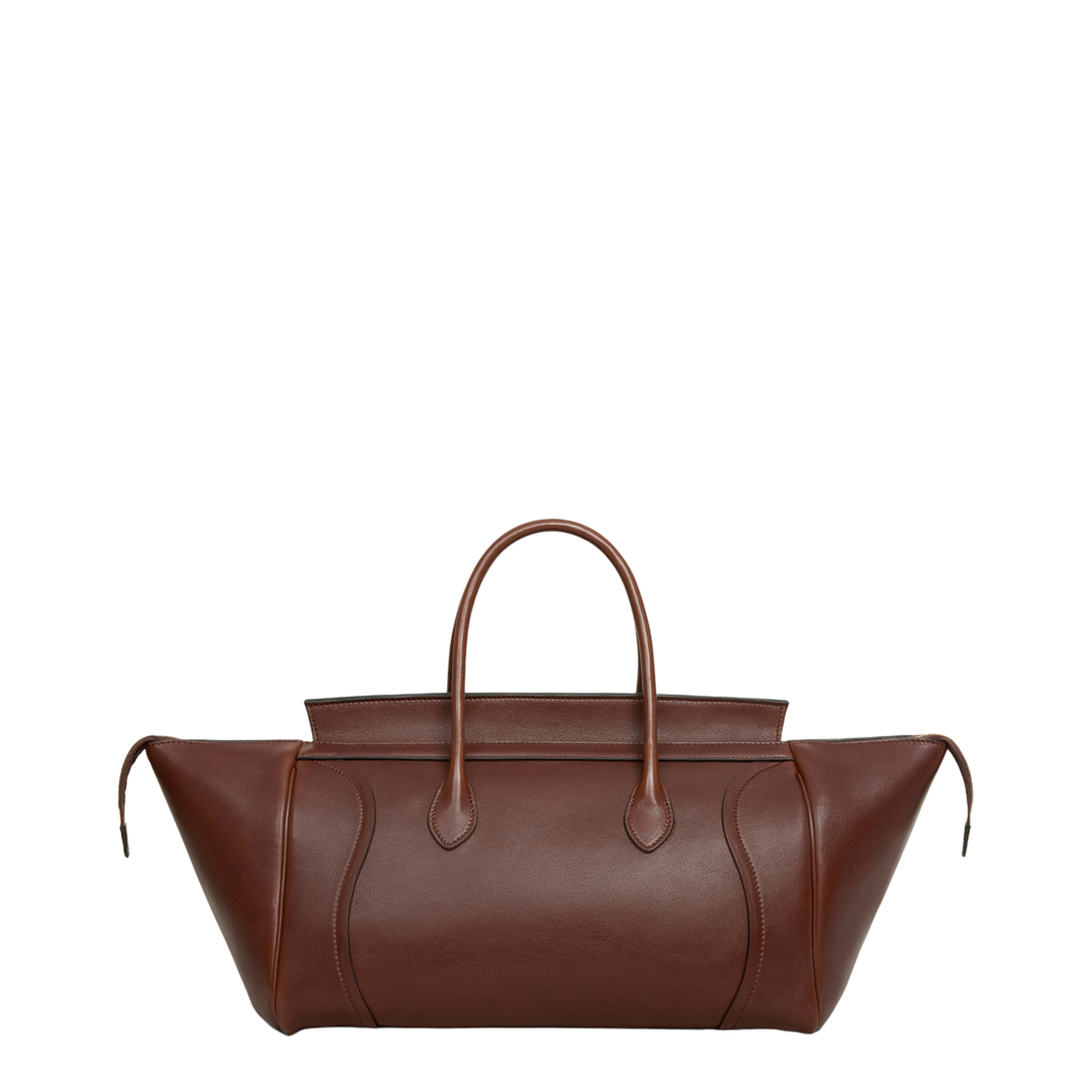 Medium New Luggage Bag Leather Brown - Image 3