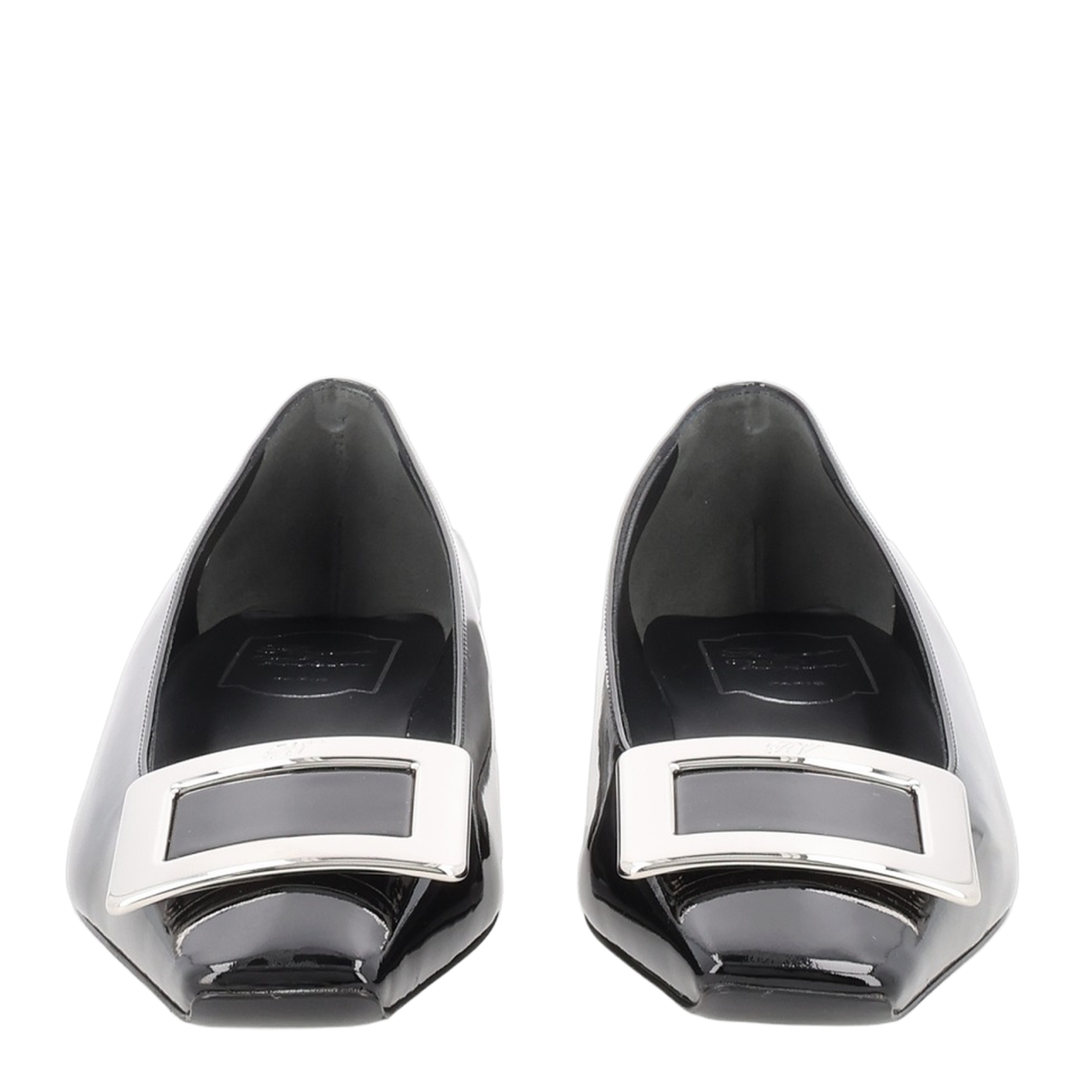 Black Patent Leather Low Block Heel - Image 1