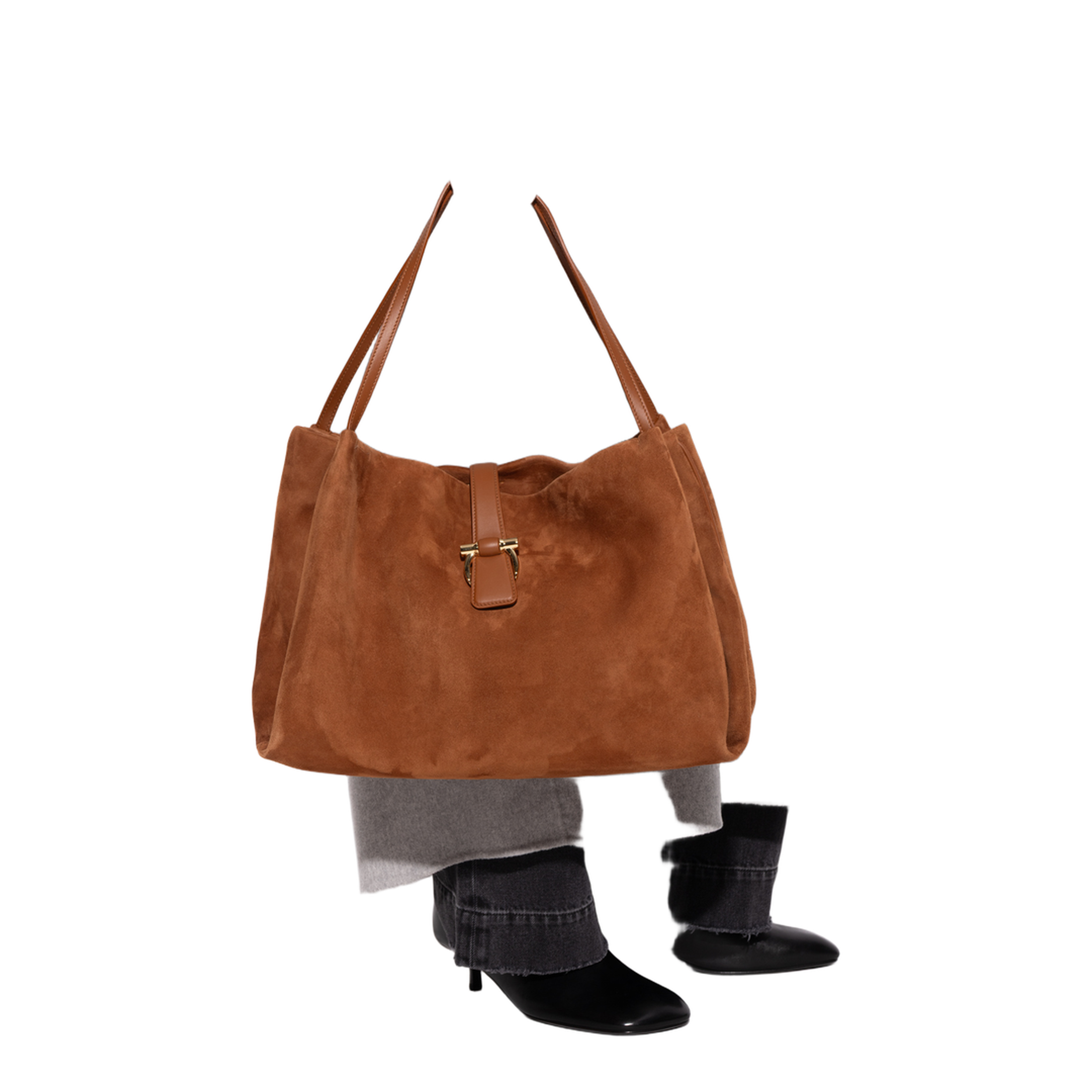 Tote M Medium Suede Tote Bag - Natural - Image 2