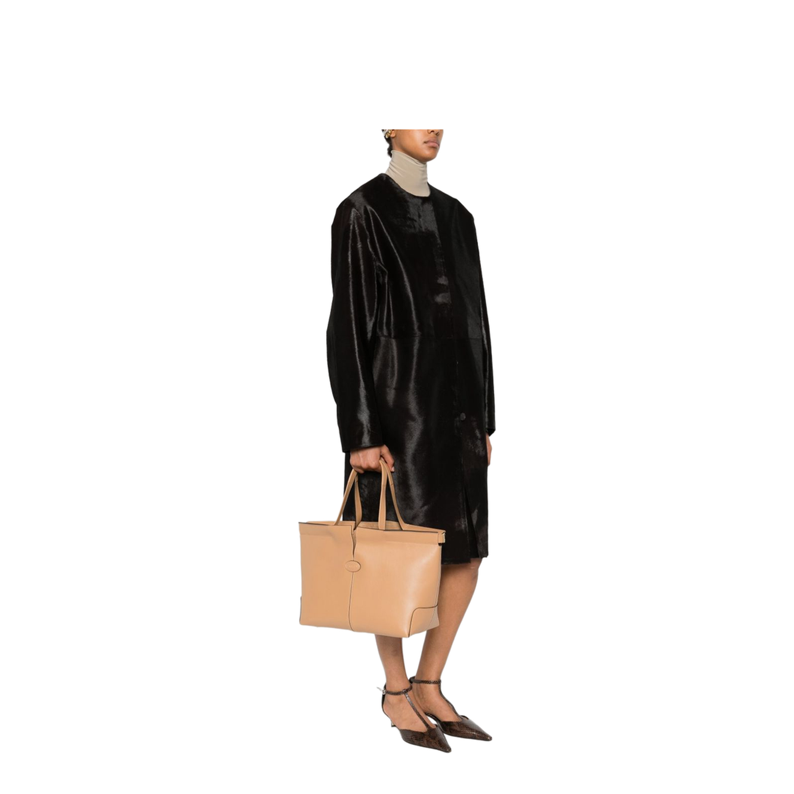 Di Bag Folio Calf Leather Shopping Bag - Natural - Image 3