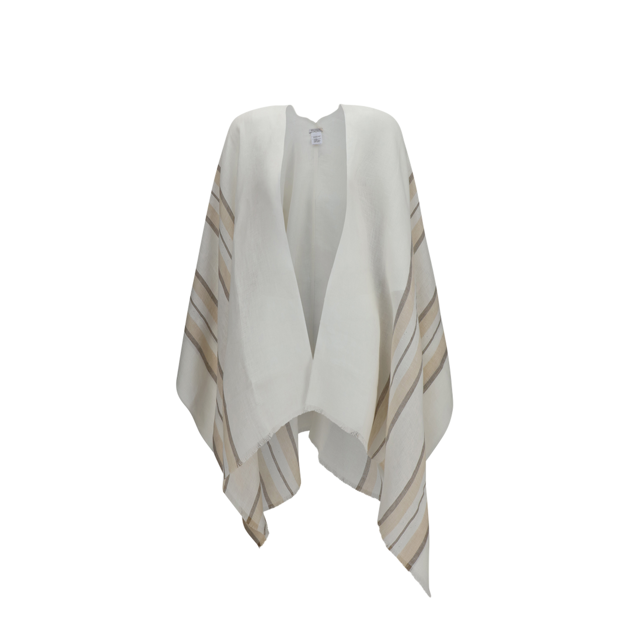 Open Poncho in Linen, Cashmere and Silk Blend - Image 1
