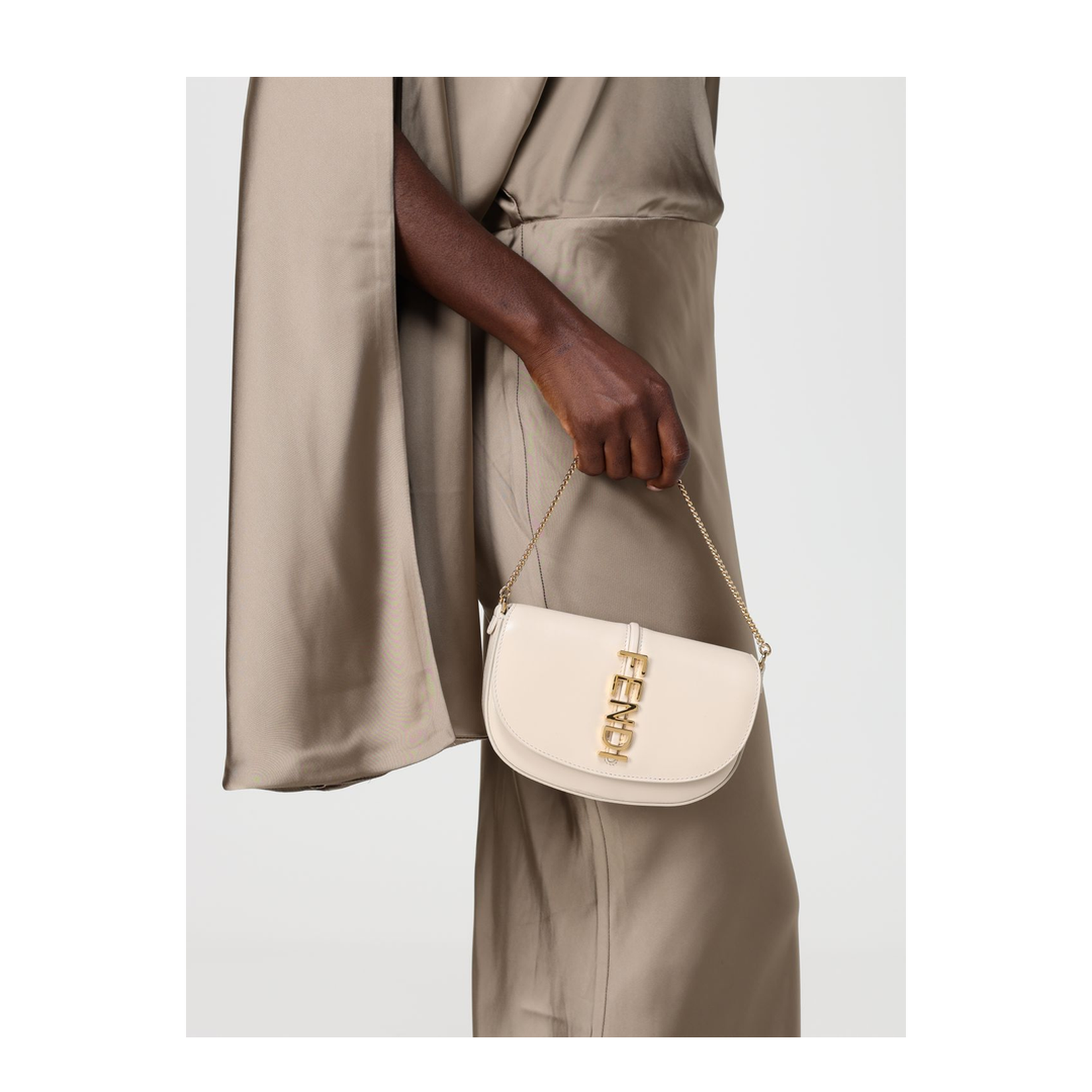 Wallet on Chain Leather White - Image 2