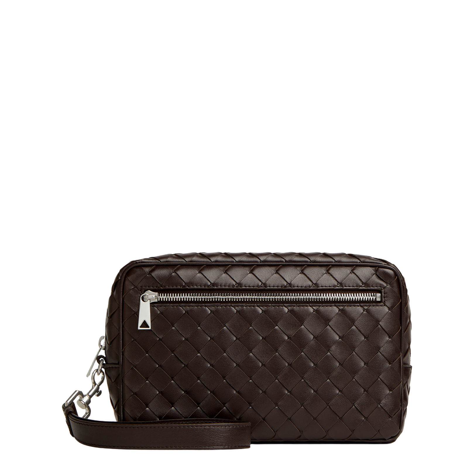 Intrecciato Small Leather Pouch - Brown - Image 5