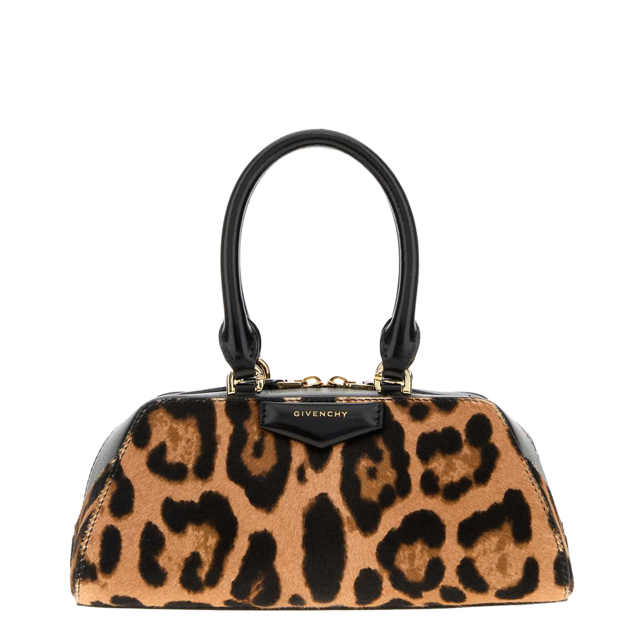 Antigona East-West Mini Calfskin Handbag - Leopard Print - Image 2