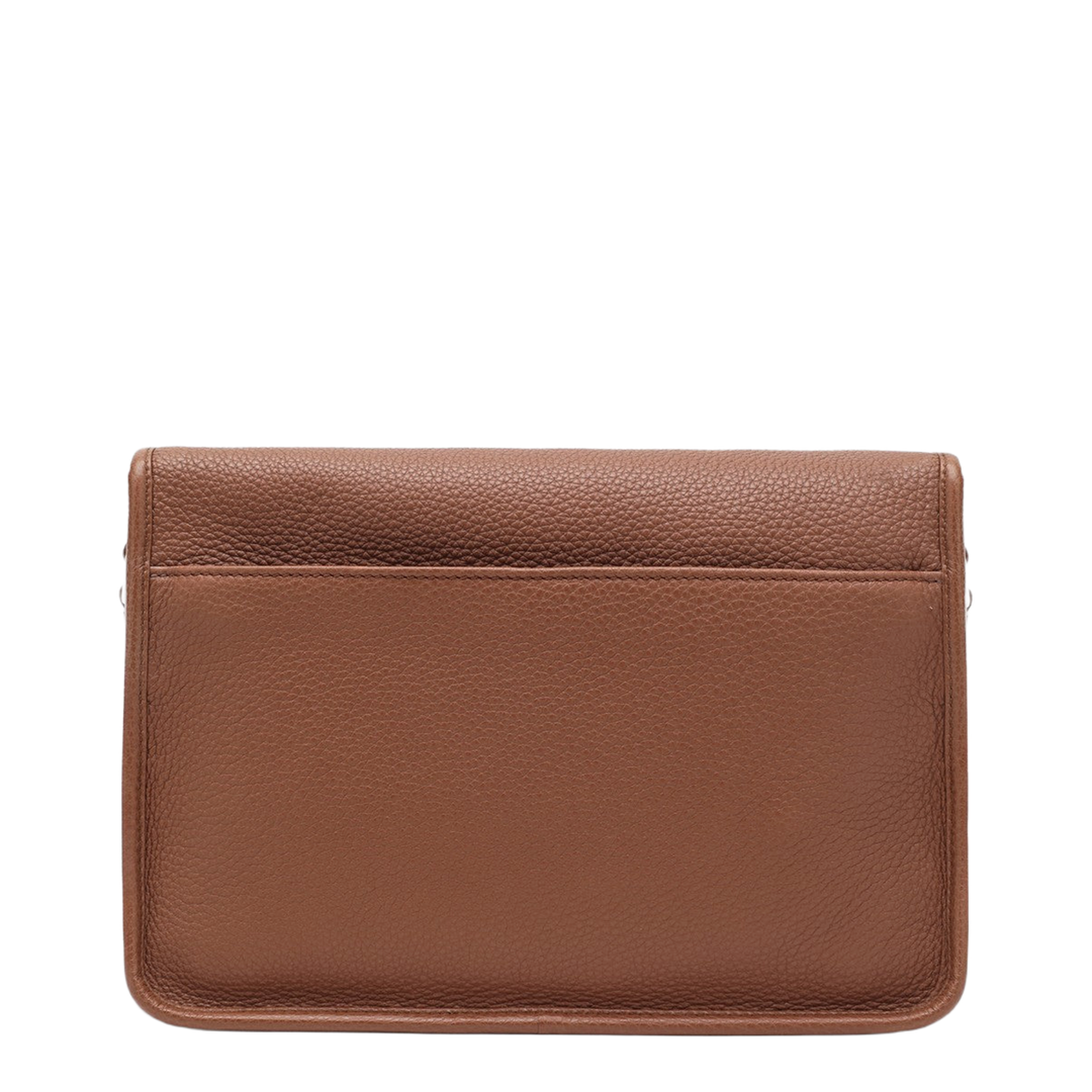 Cognac Coloured Leather Shoulder Bag - Brown - Image 2