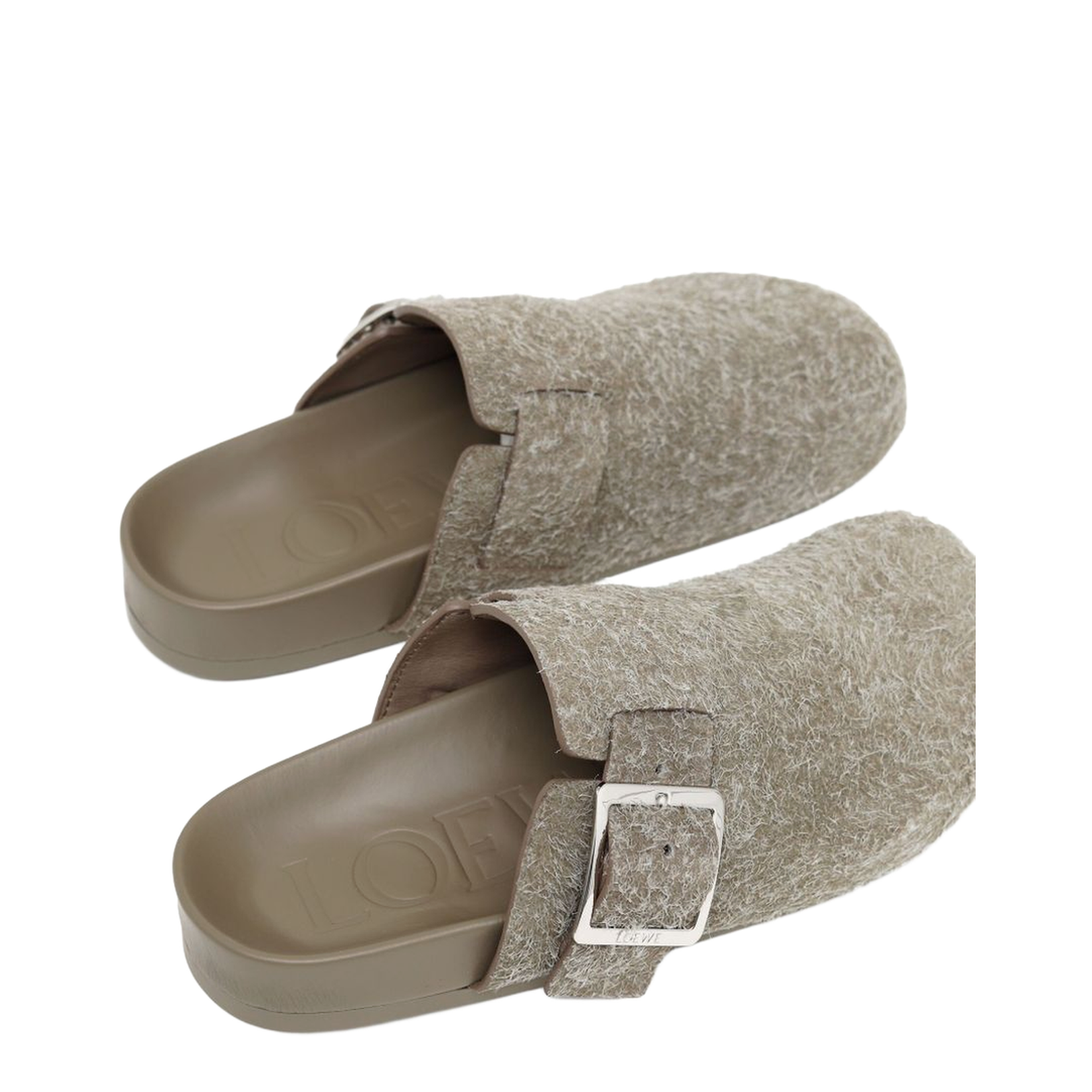 Ease Buckle Mule in Brushed Suede Green - Image 2