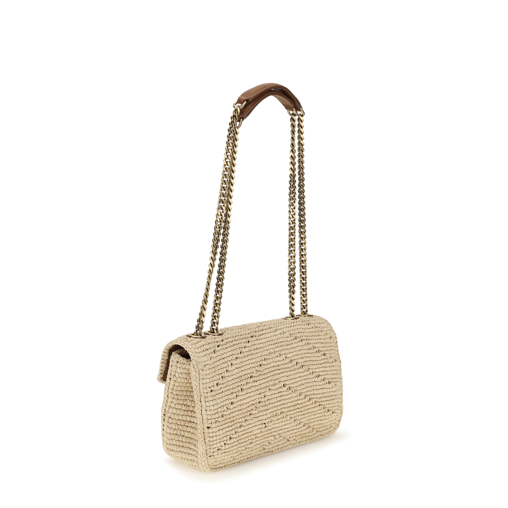 Small Raffia Loulou Shoulder Bag - Image 3