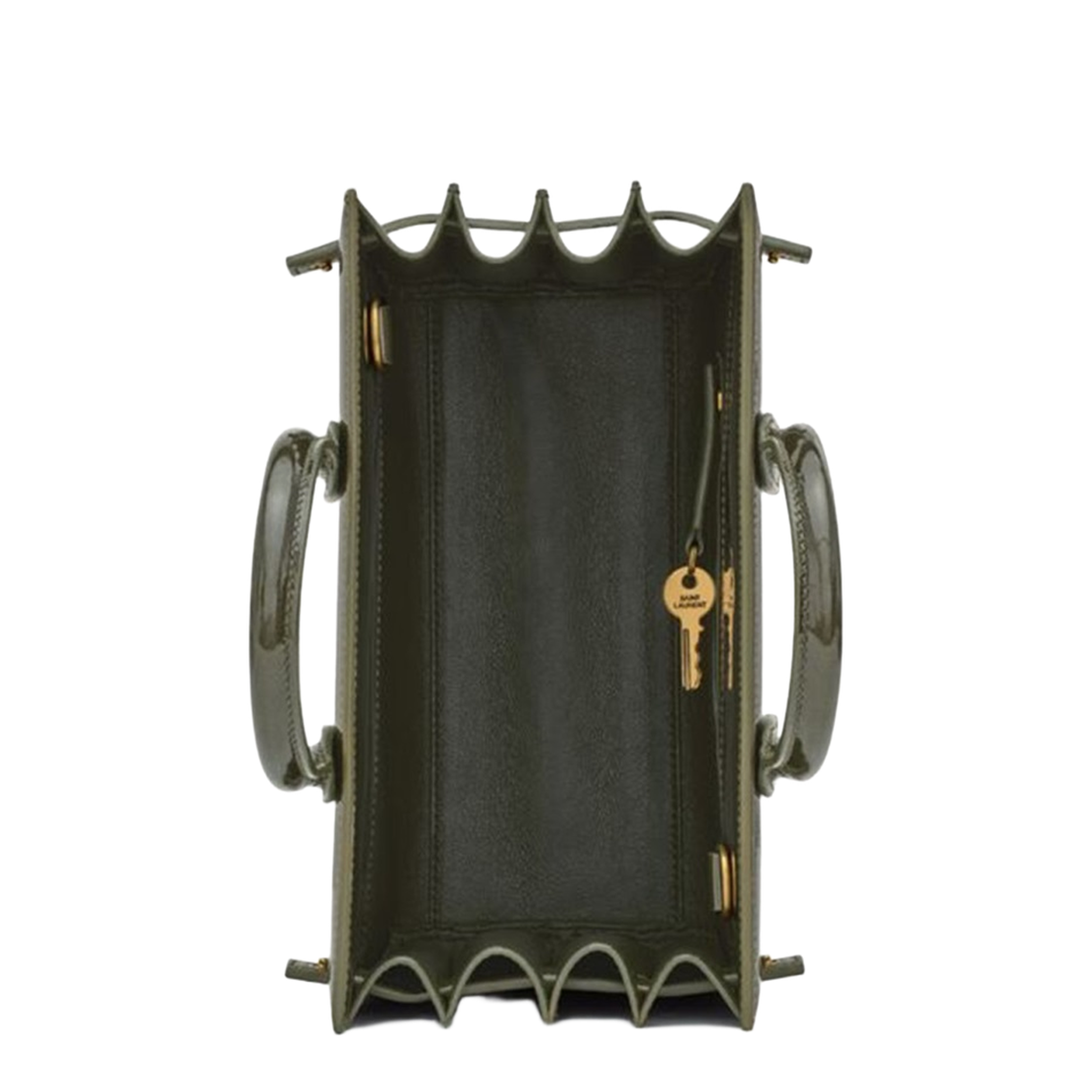 Sac De Jour Nano Patent Calf Leather Top Handle Bag - Green - Image 4
