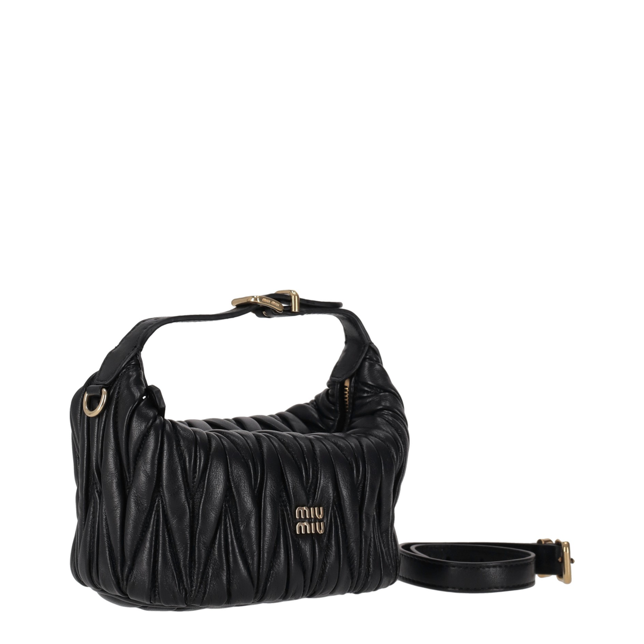 Matelassé Nappa Leather Pouch - Black - Image 2