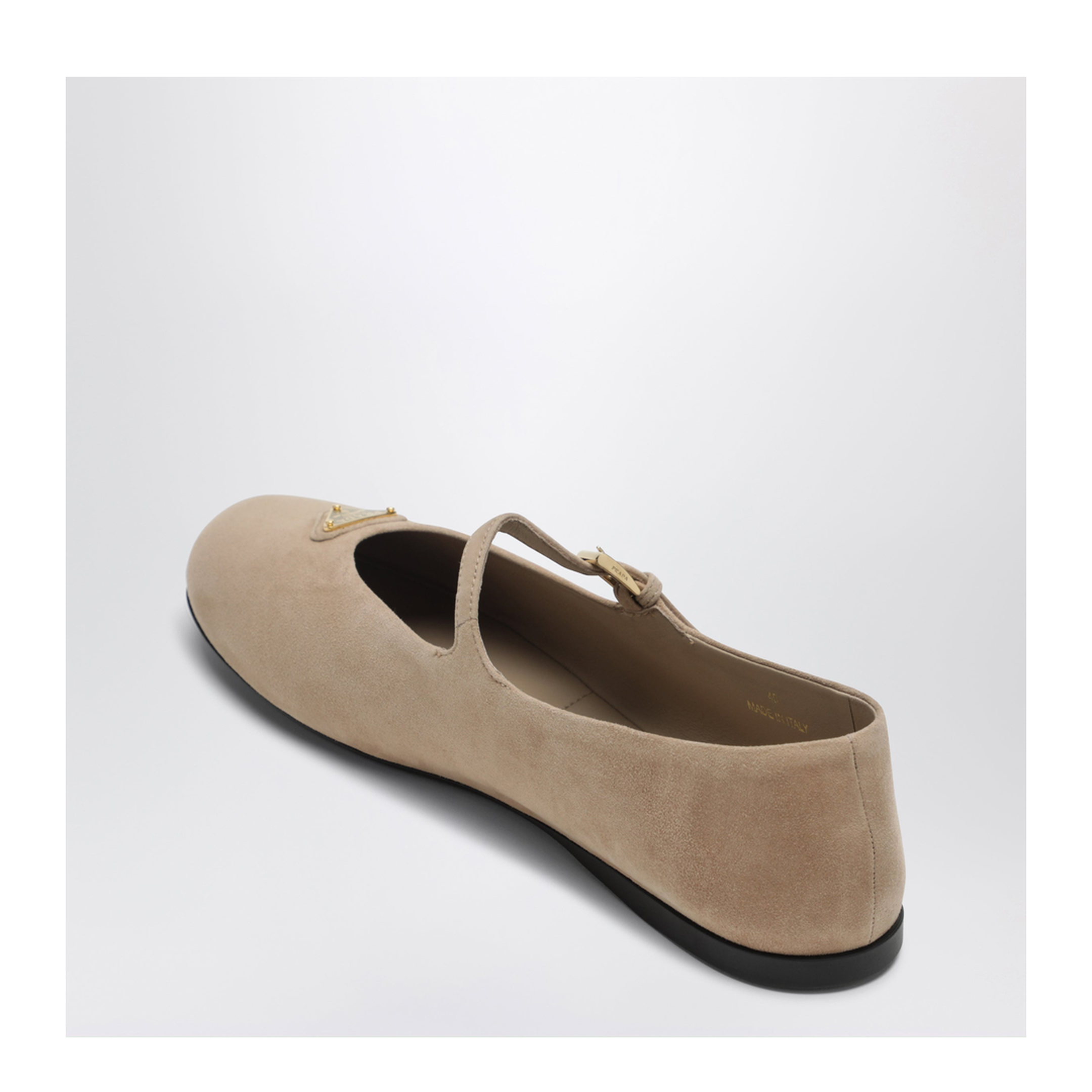 Ballet Flats In Sand Suede Leather - Image 2