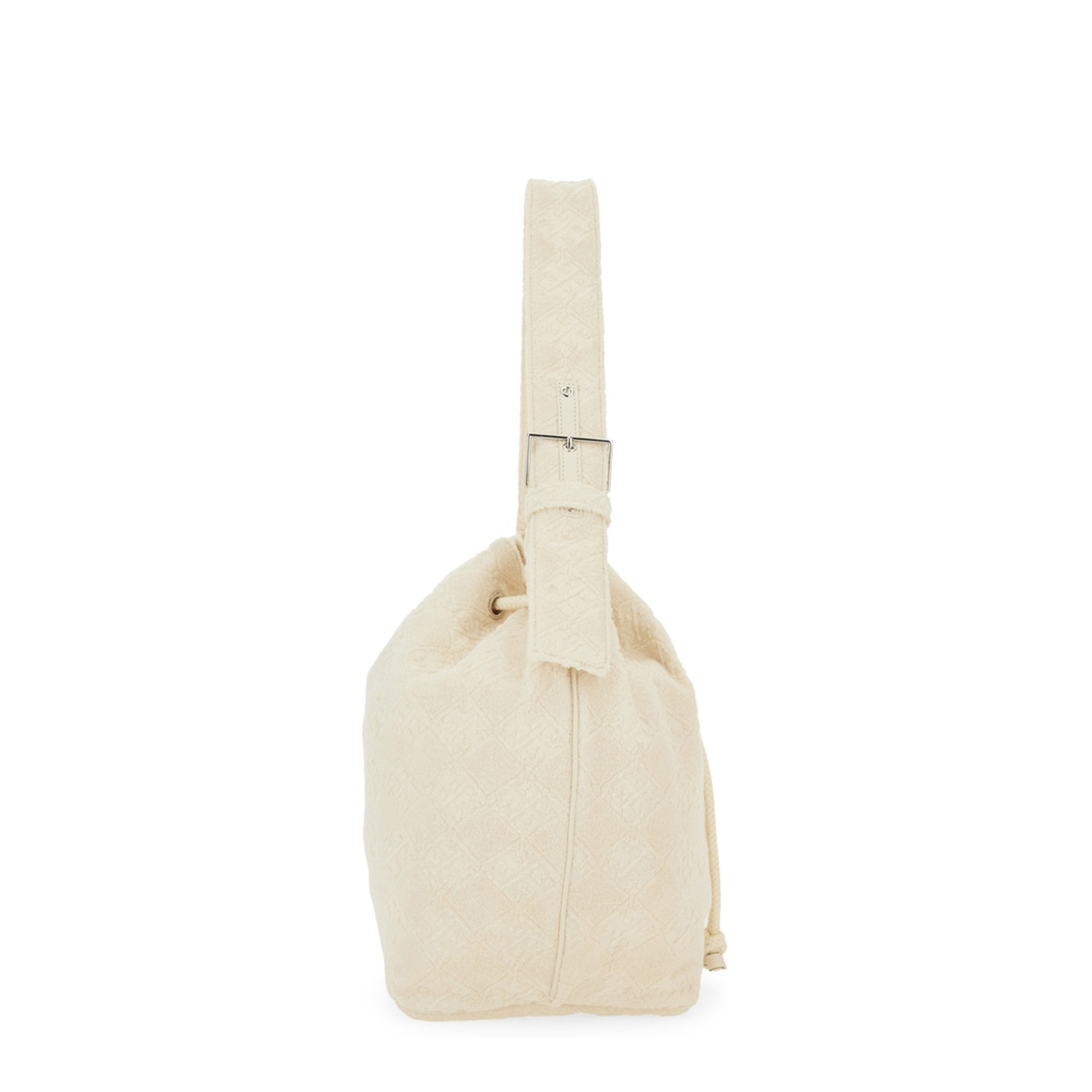 T Monogram Terry Canvas Bucket Bag - White - Image 4