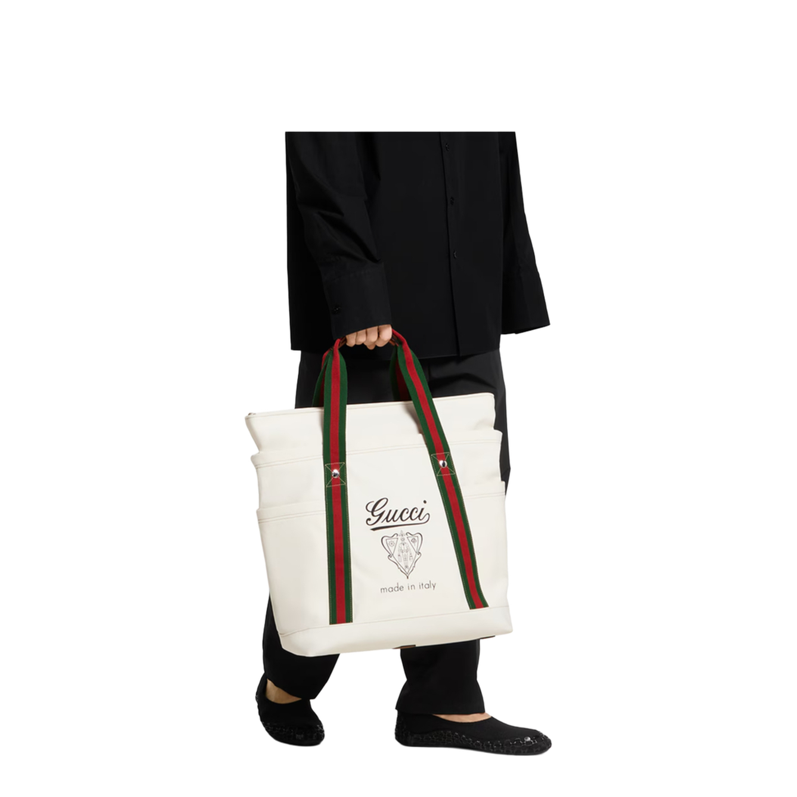 Large Canvas Printed Canvas Tote Bag - White - Image 4