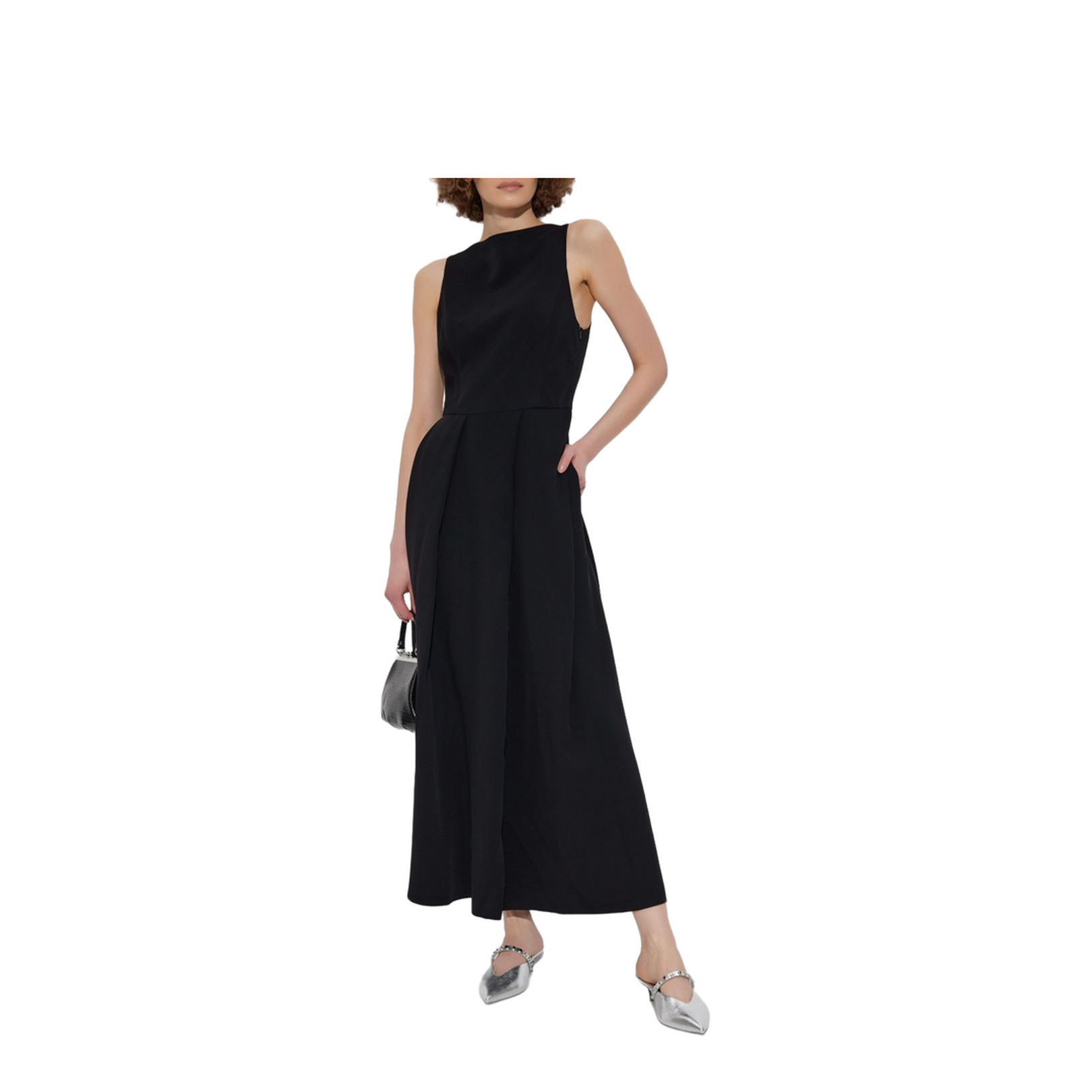 Technical Cady Sleeveless Dress with Pleats - Image 5