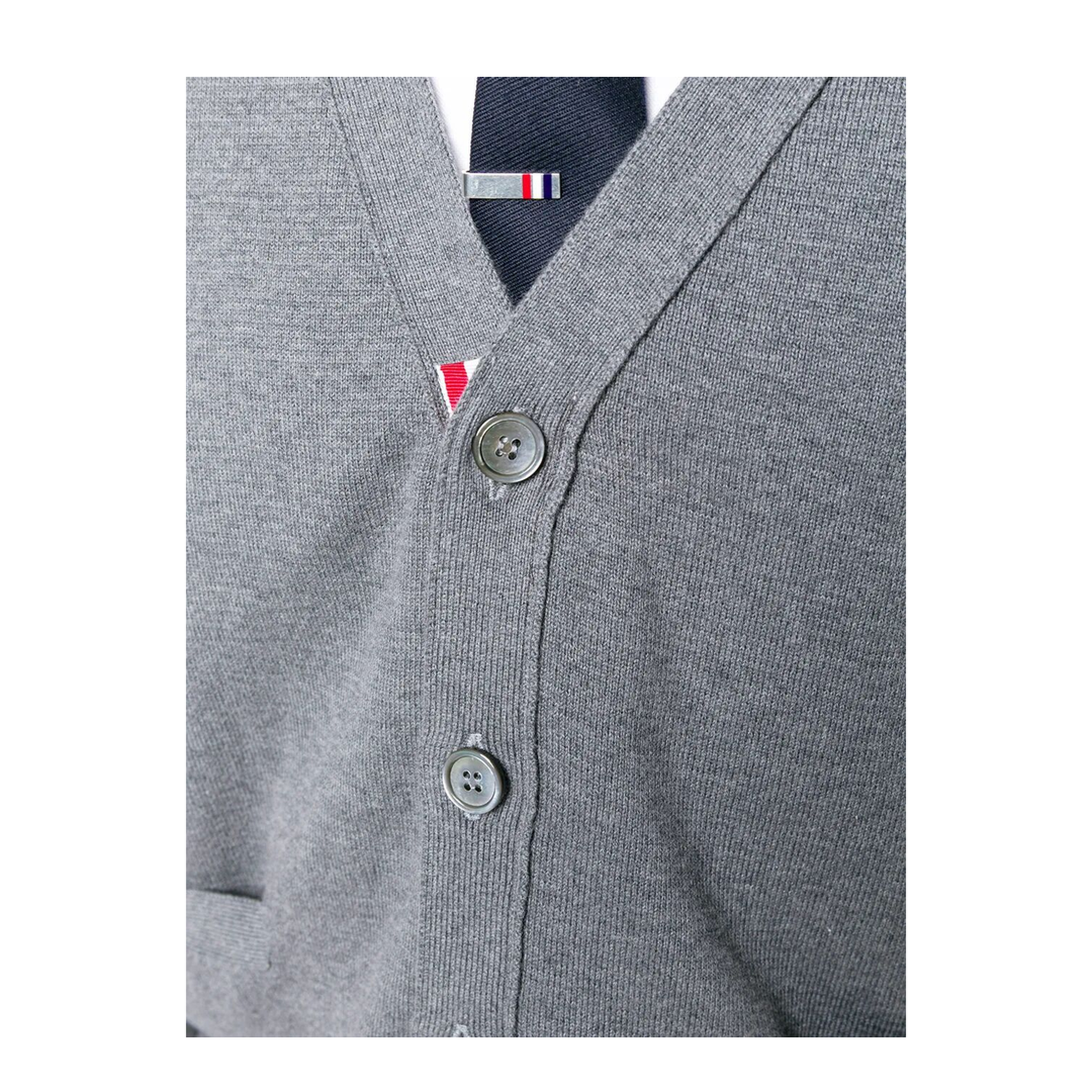 4-Bar V-Neck Cotton Cardigan - Image 5