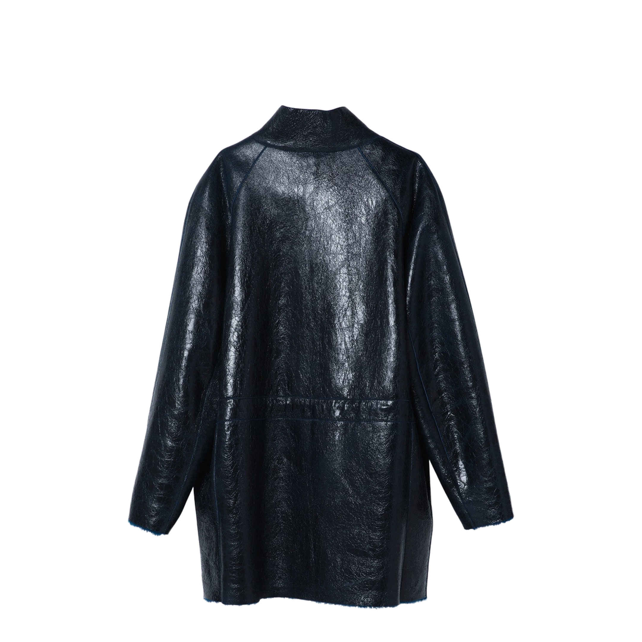 Dark Blue Sheepskin Jacket - Image 2
