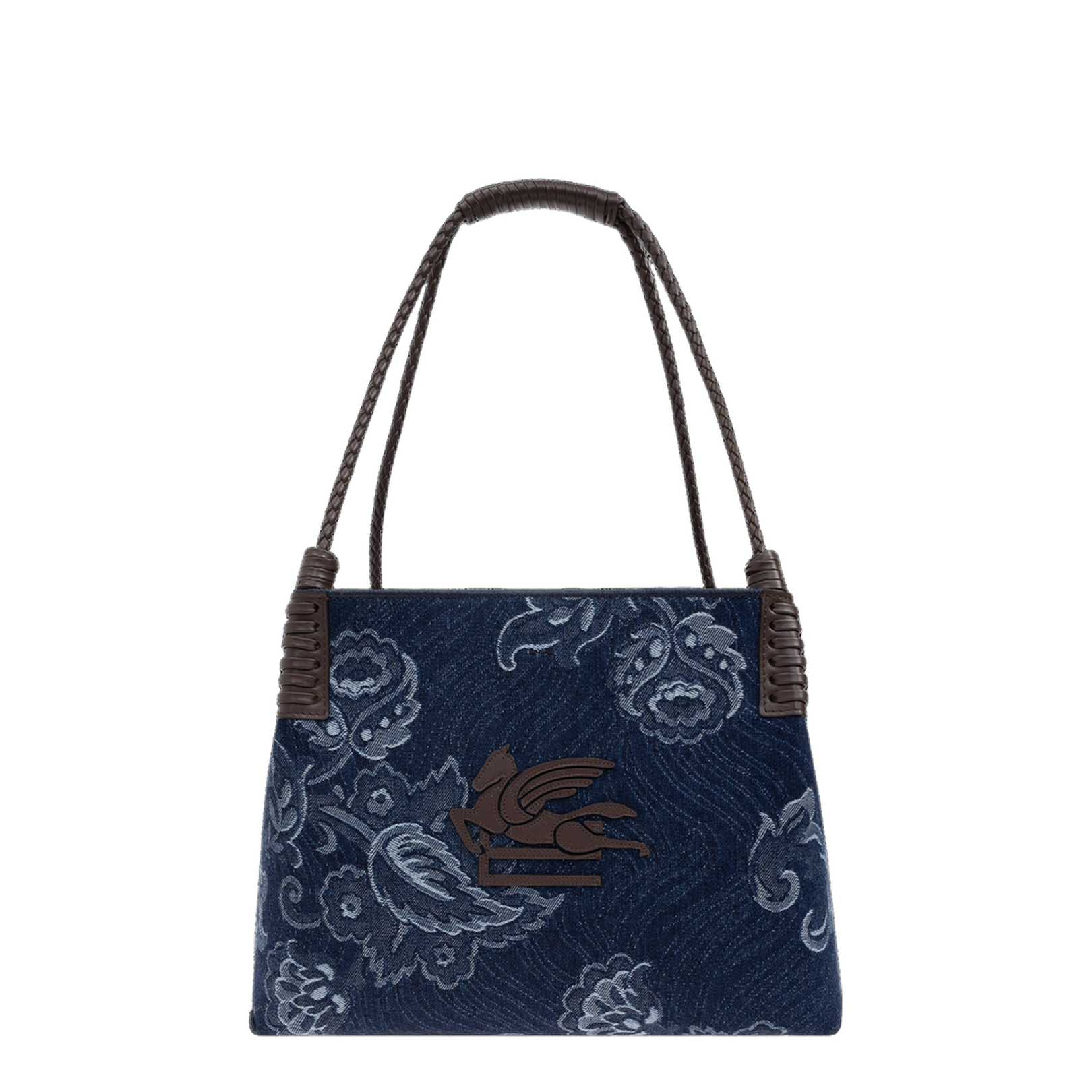 Small Libra Tote Bag in Jacquard Denim - Image 1
