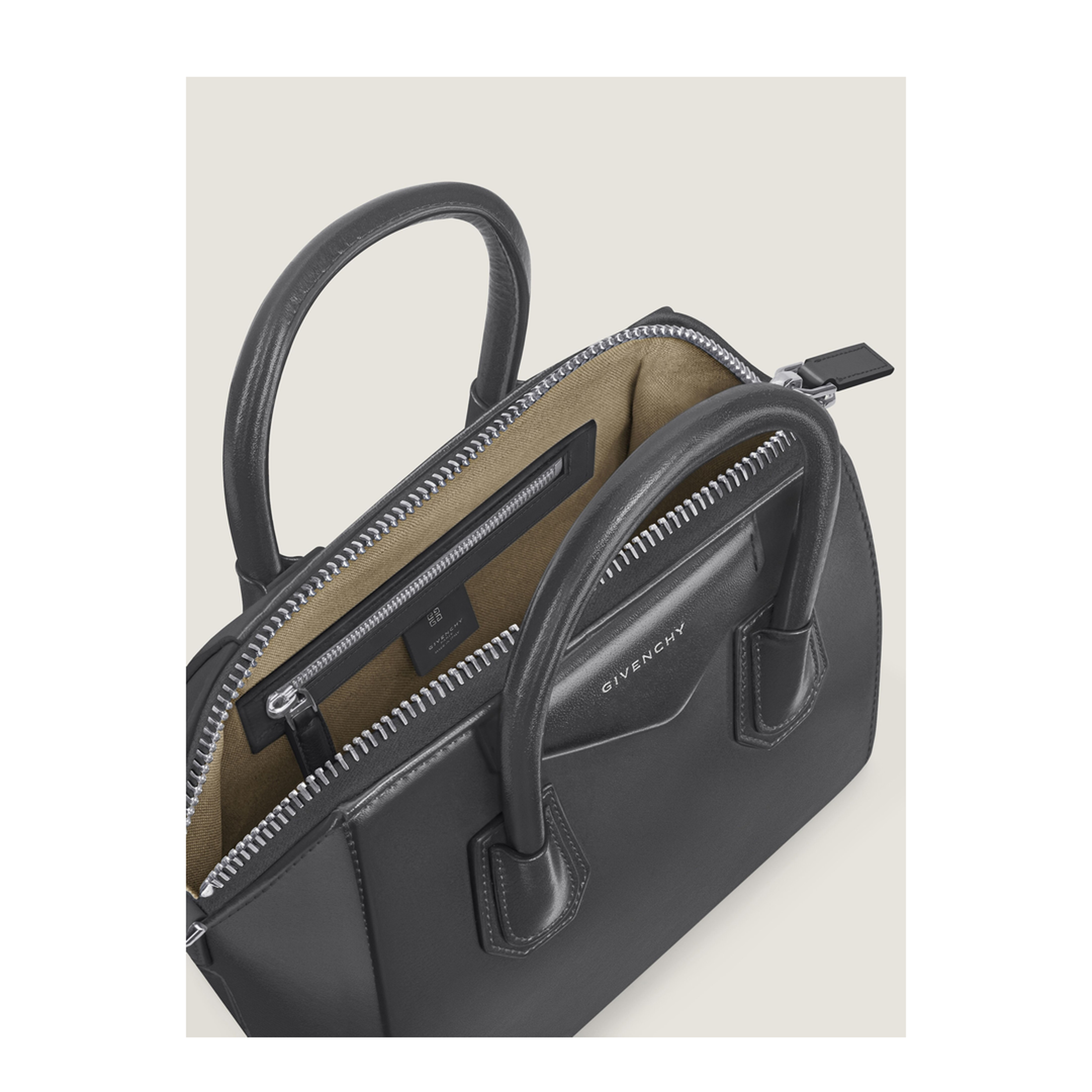 Antigona Small Leather Handbag - Dark Grey - Image 4