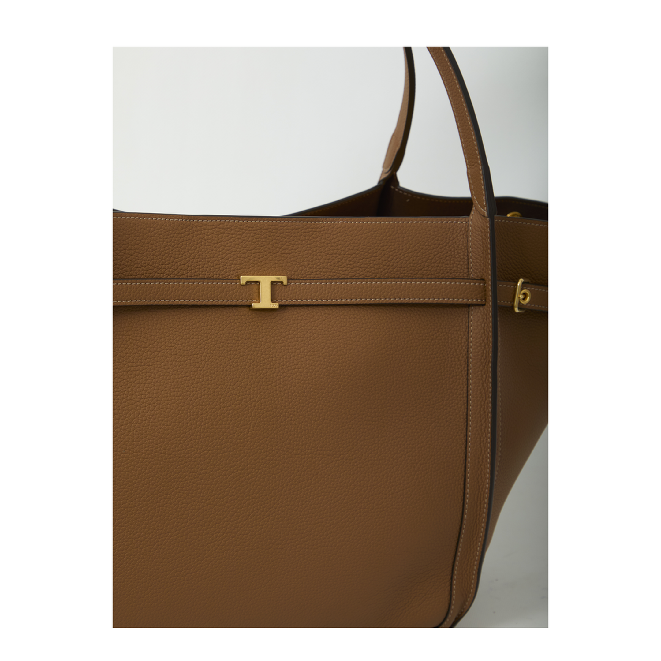 T Signature Medium Calfskin Shopping Bag - Green - Image 4