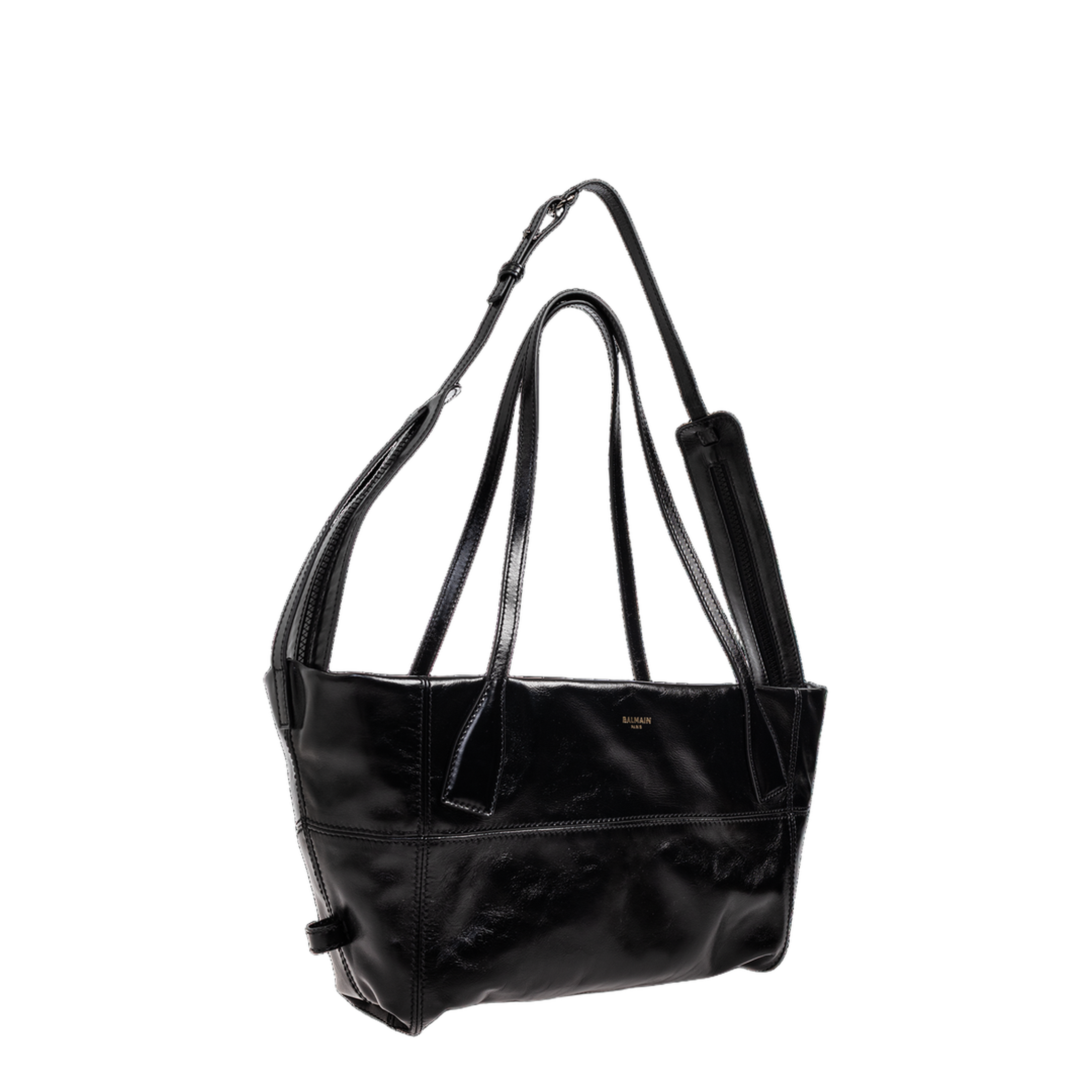 Leather Shoulder Bag - Black - Image 4