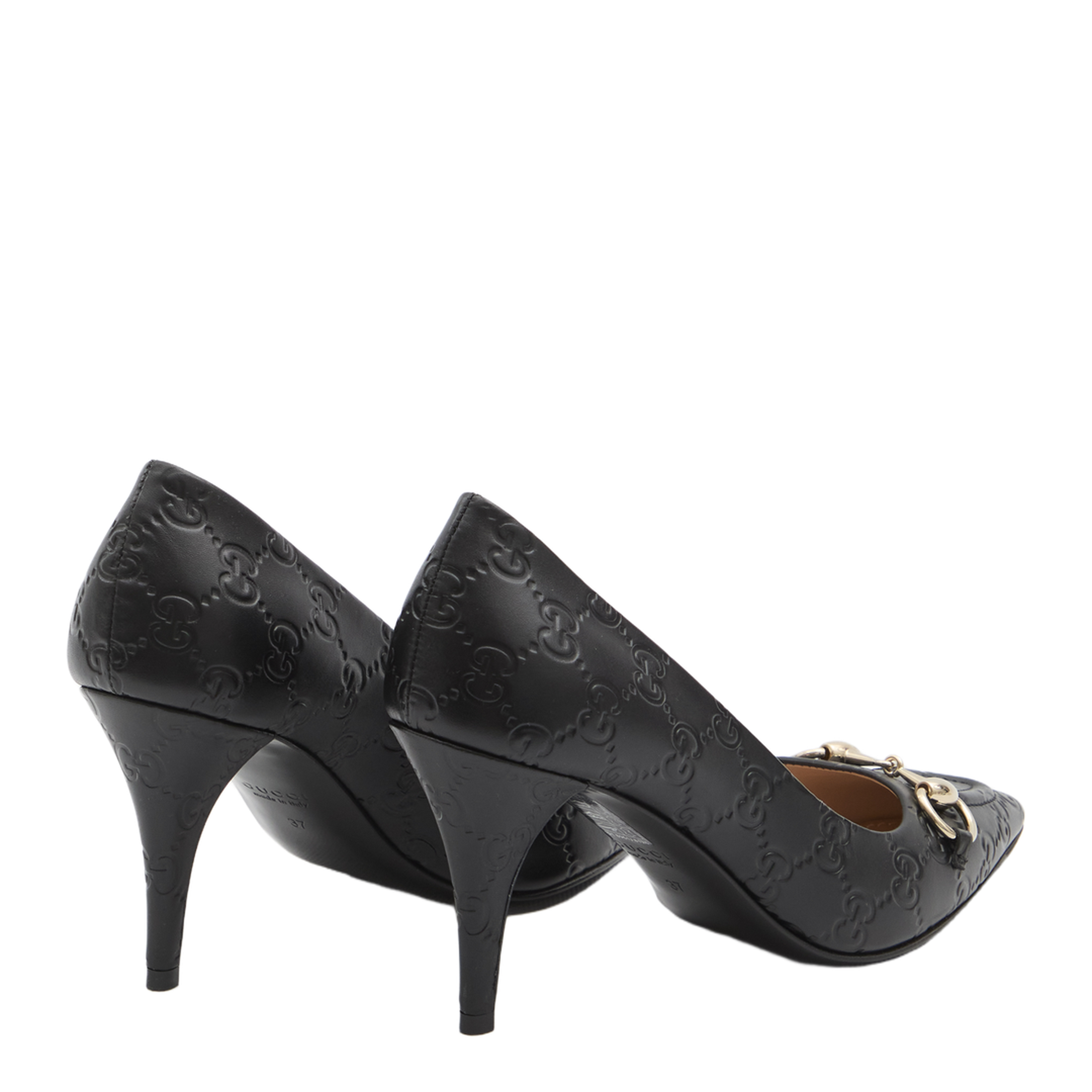 Black Leather Pumps with Horsebit - Image 3
