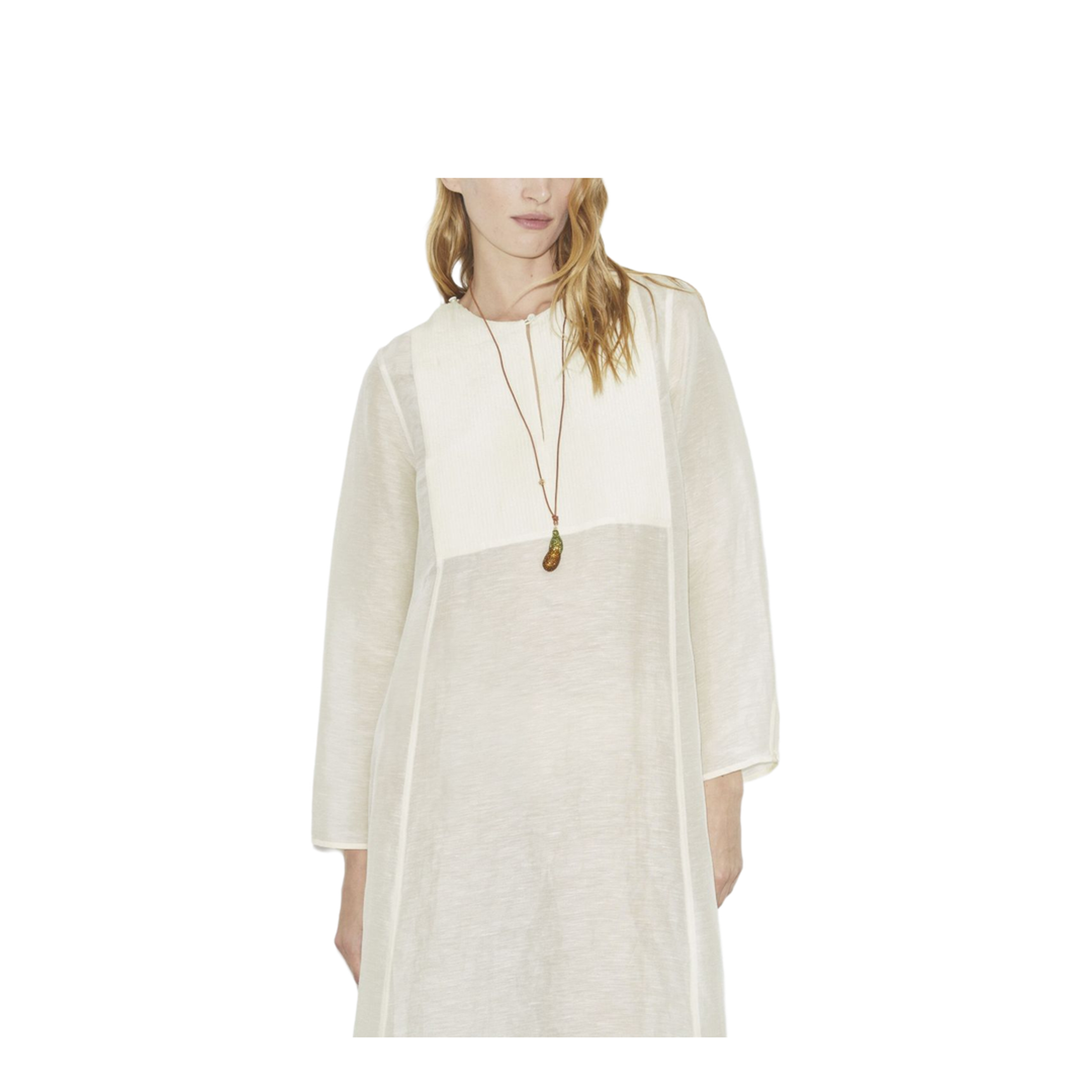 Ivory Linen Blend Caftan - Image 4
