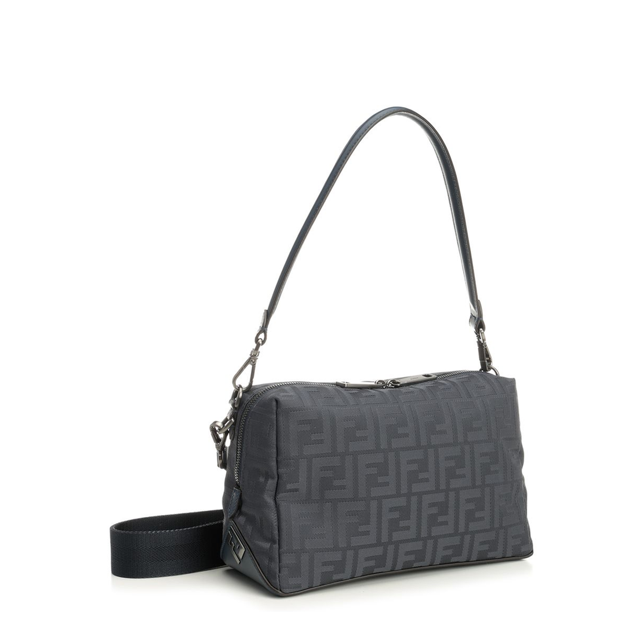 Squared FF Lui Medium Nylon Shoulder Bag - Dark Blue - Image 3