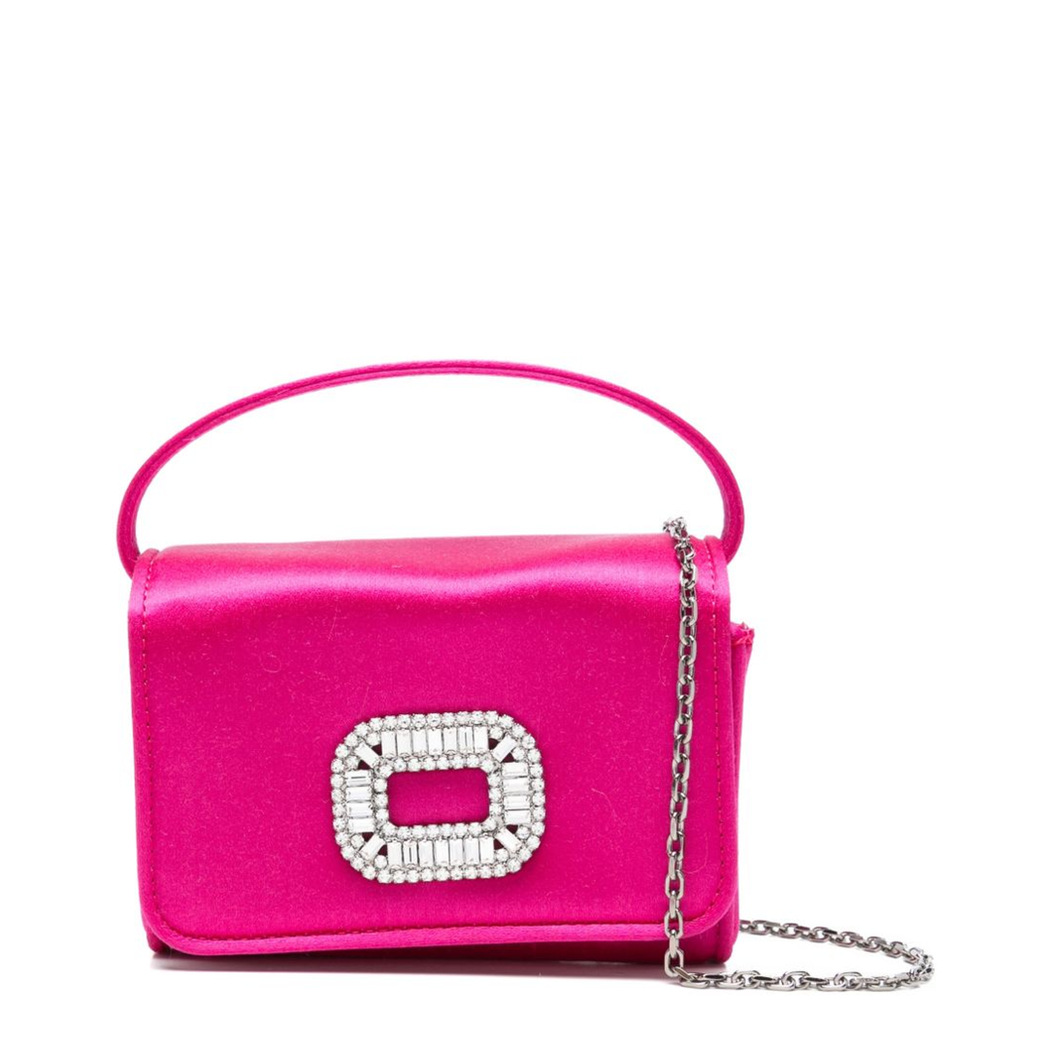 Crystal Mini Leather Shoulder Bag - Pink - Image 1