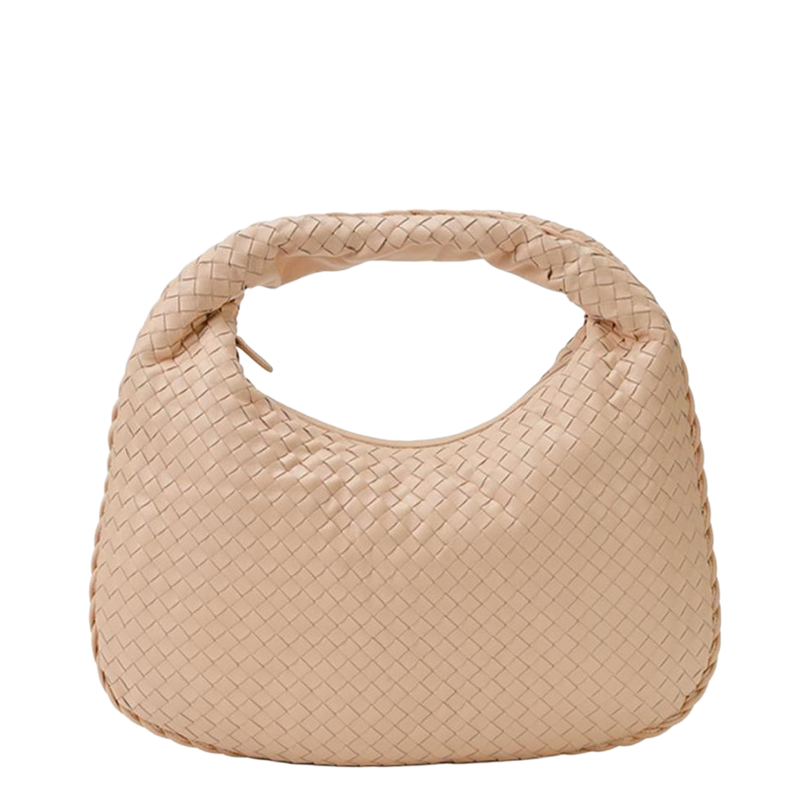 Intrecciato Mini Leather Hobo Bags - Light Pink - Image 1
