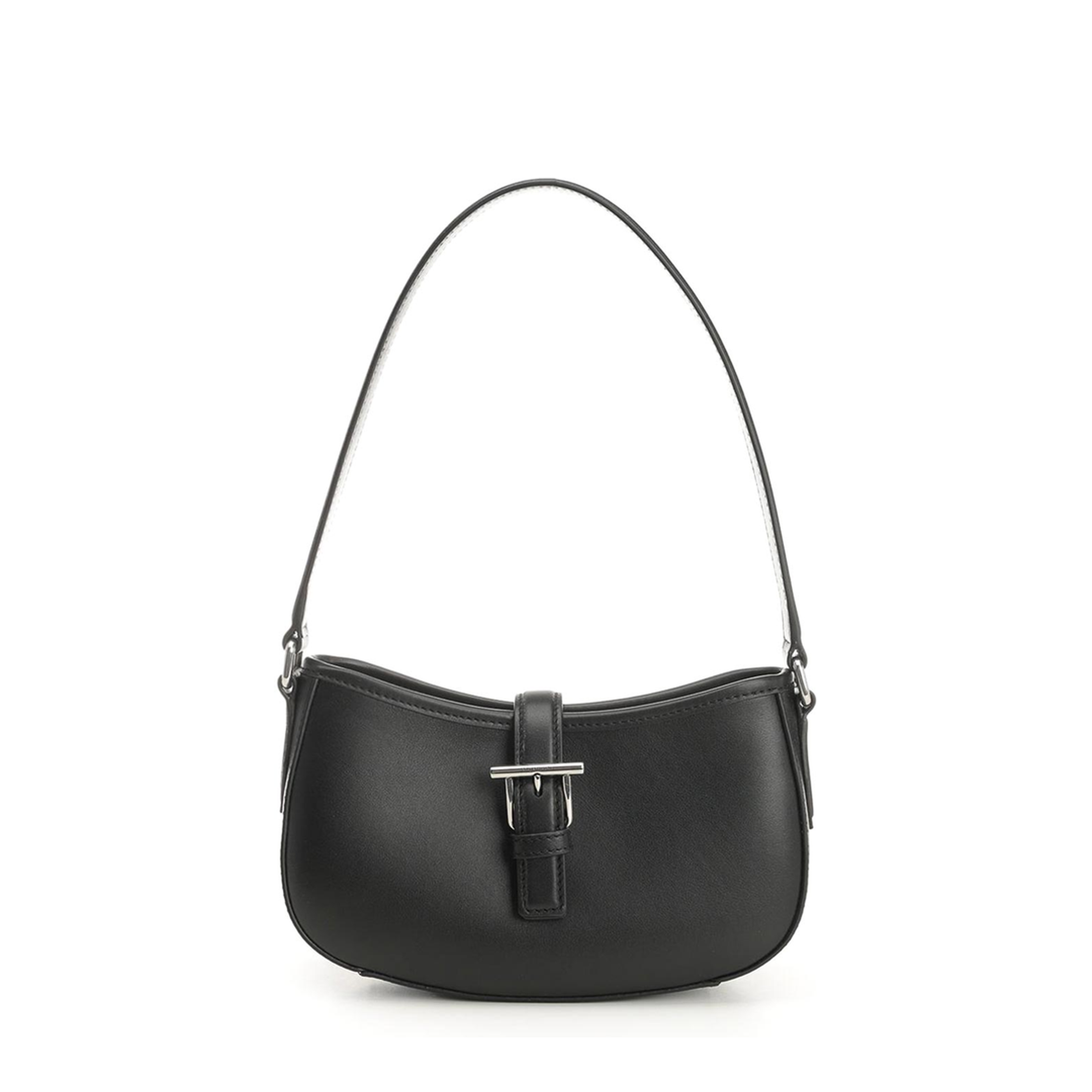Black Leather Mini Shoulder Bag - Image 1