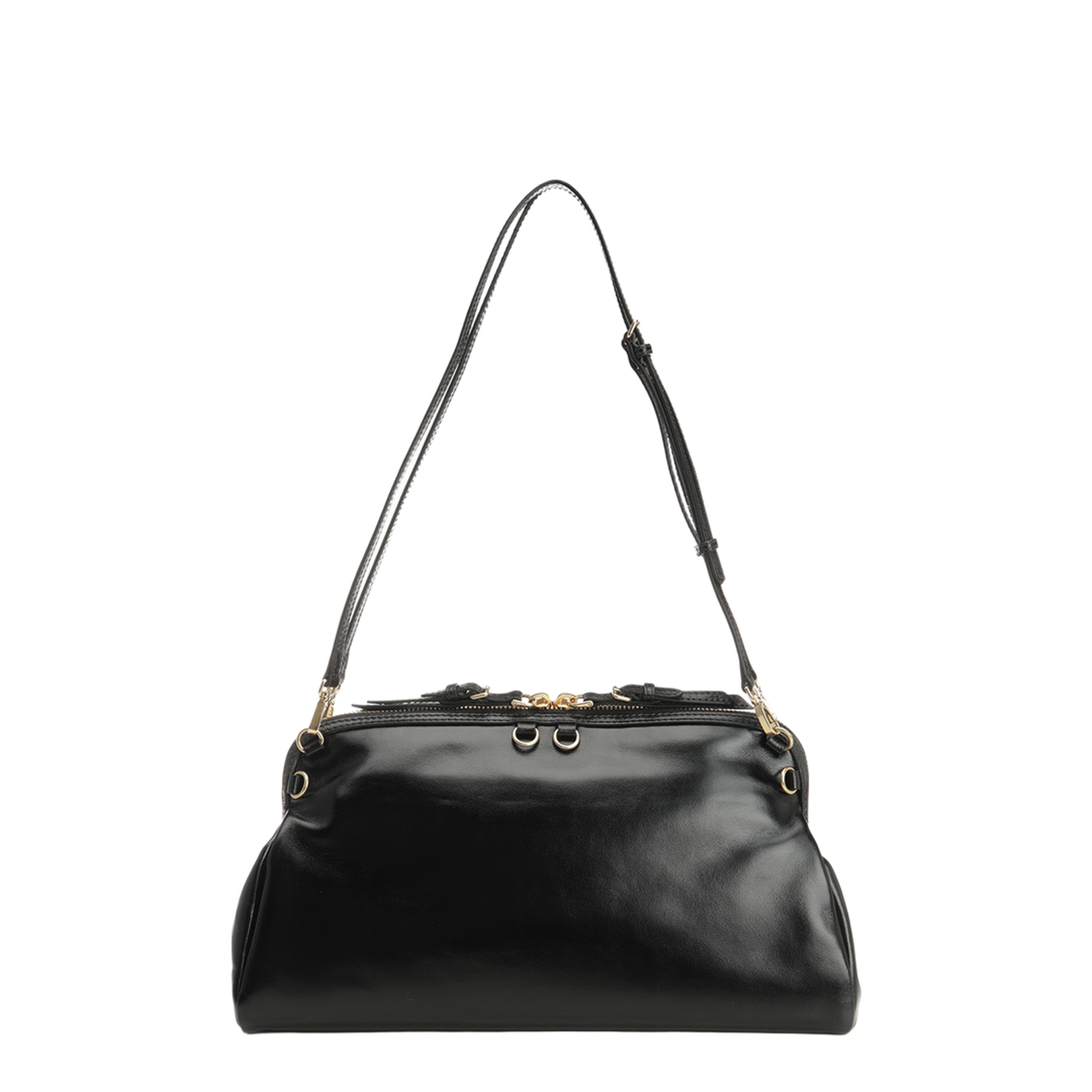 Black Leather Shoulder Bag - Image 3