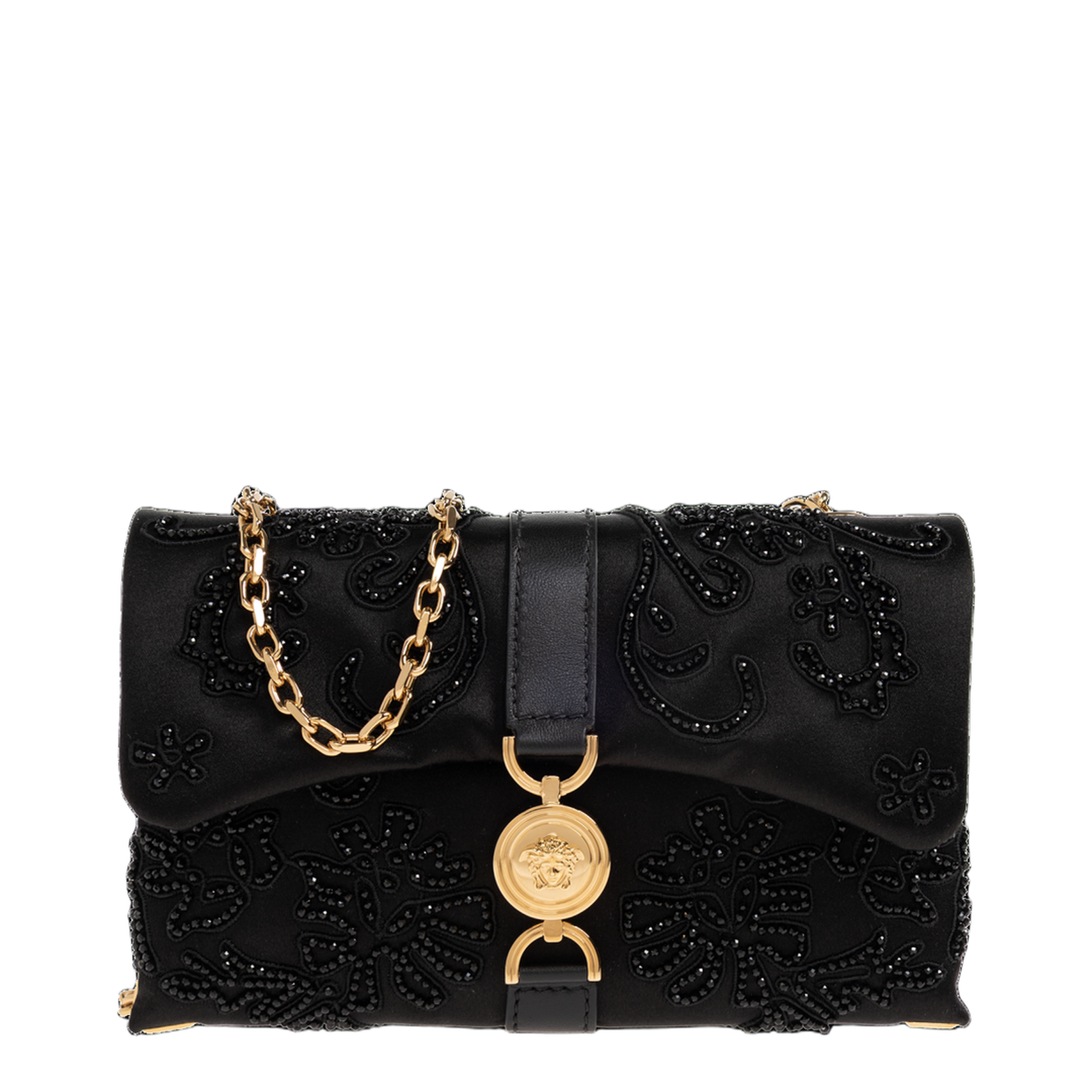 Kleio Mini Satin Mini Bag - Black/Gold - Image 1