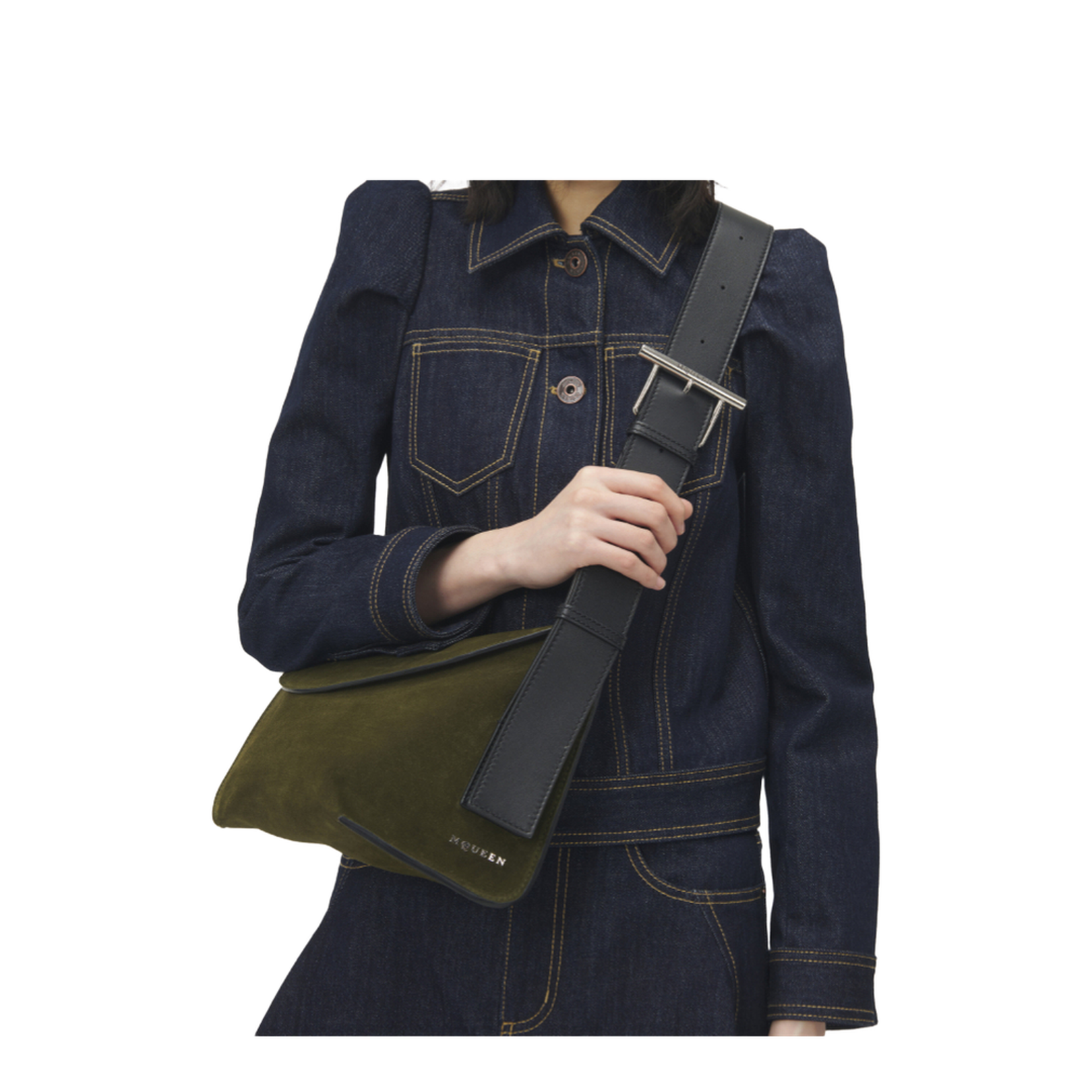 T-Bar Sling Bag in Military Green - Image 5