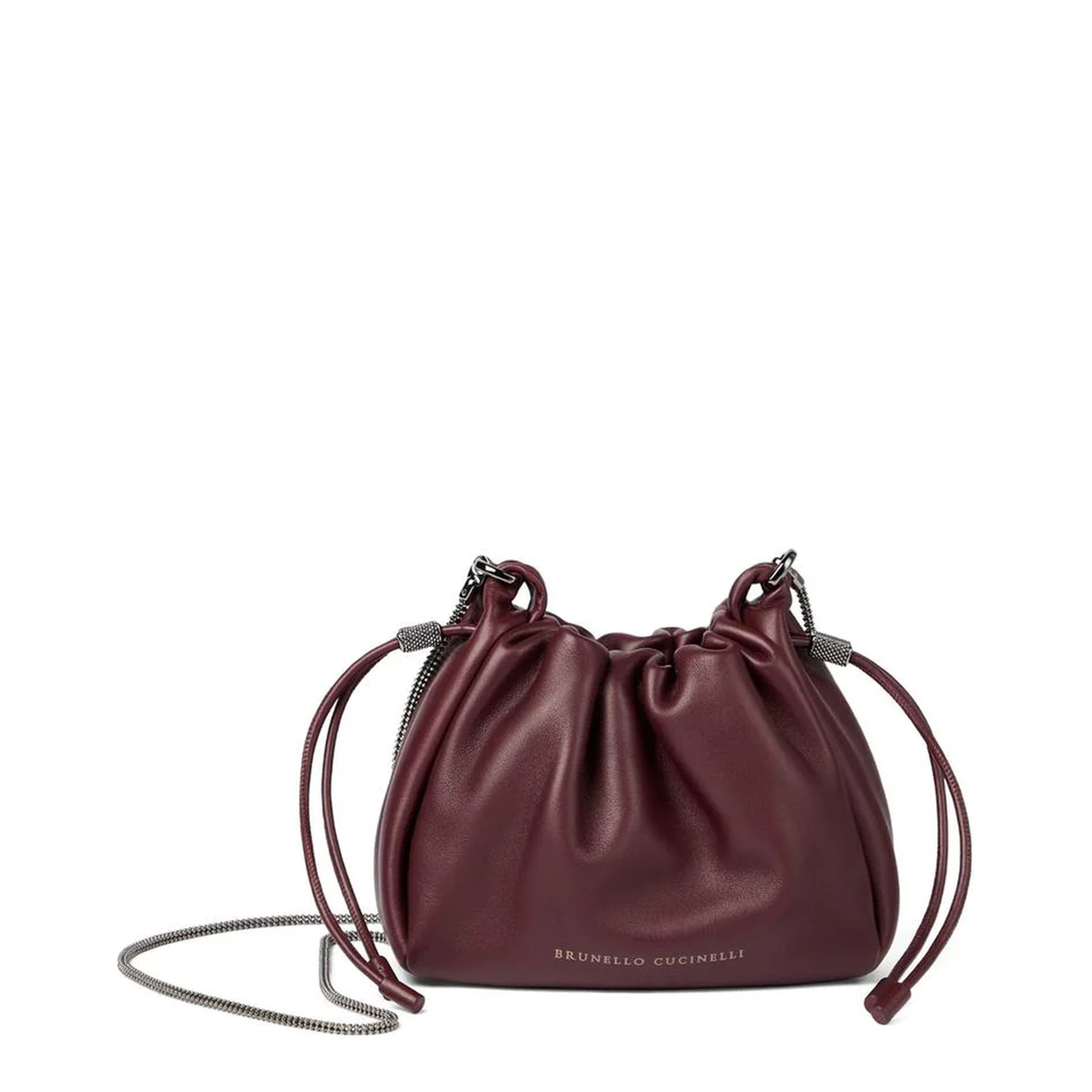 Drawstring Closure Chain Strap Bag - Image 1