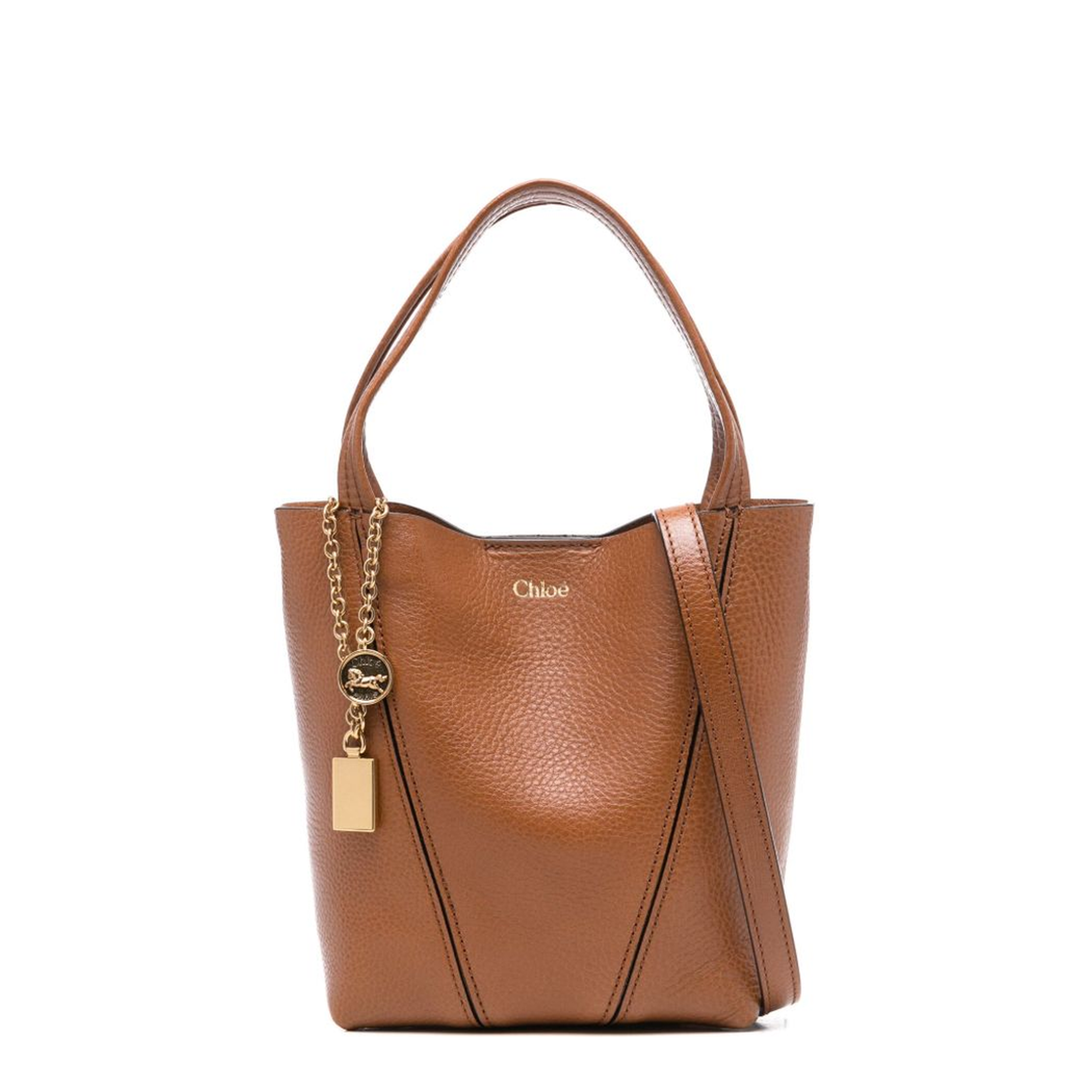 Small Spin Tote Bag in Grained Leather - Image 1