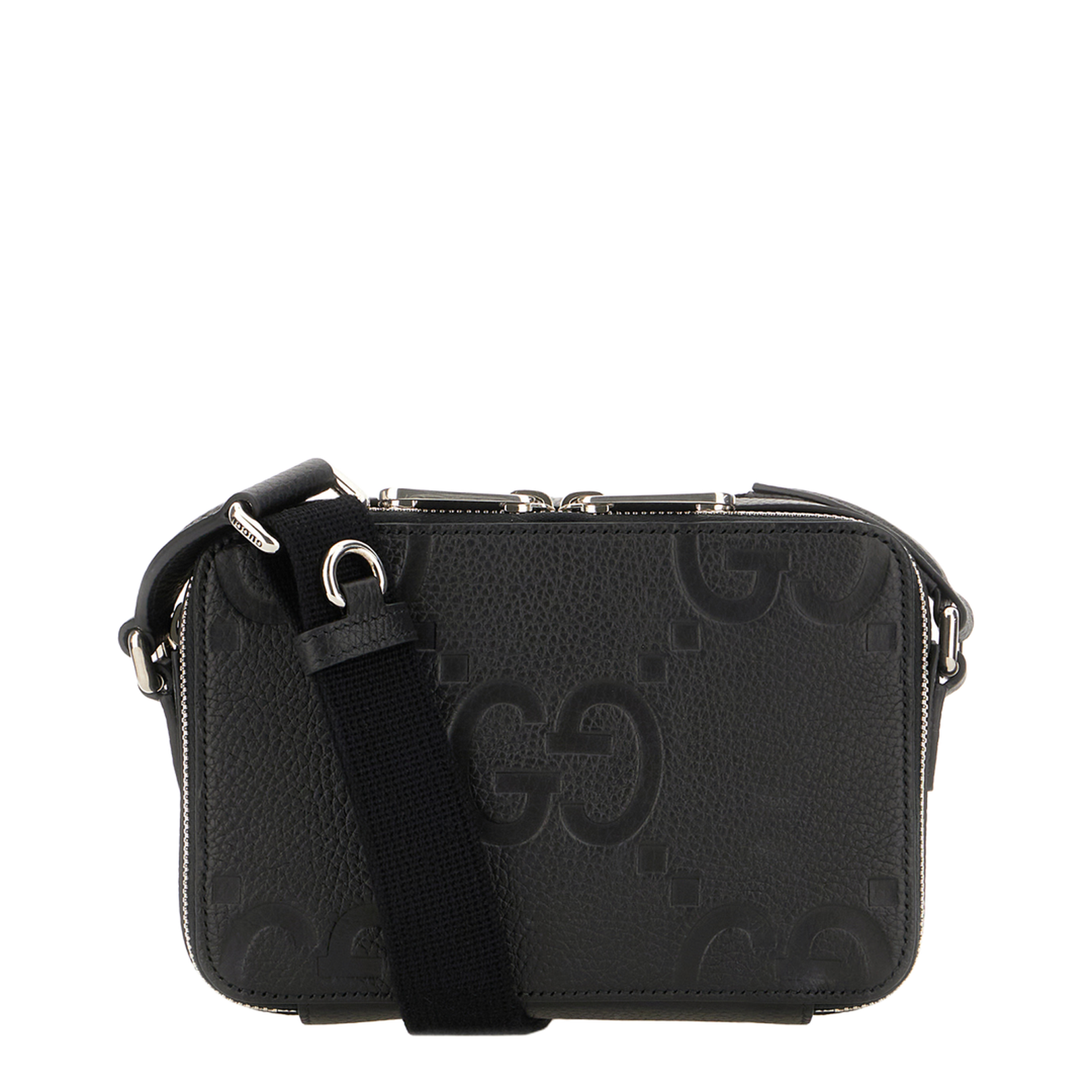 GG Jumbo Medium Leather Messeger Bag - Black - Image 3