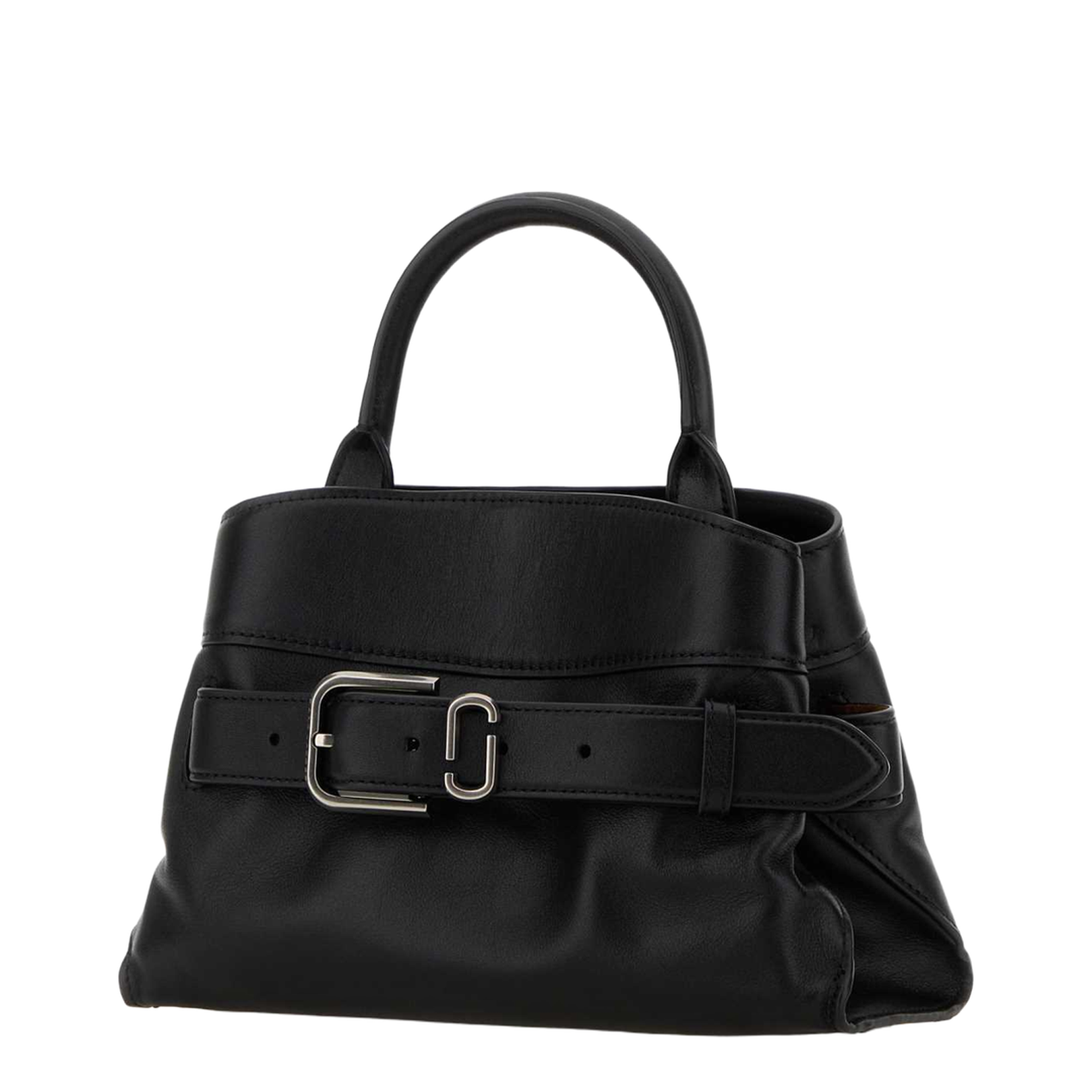 Small Satchel Handbag Leather Black - Image 2
