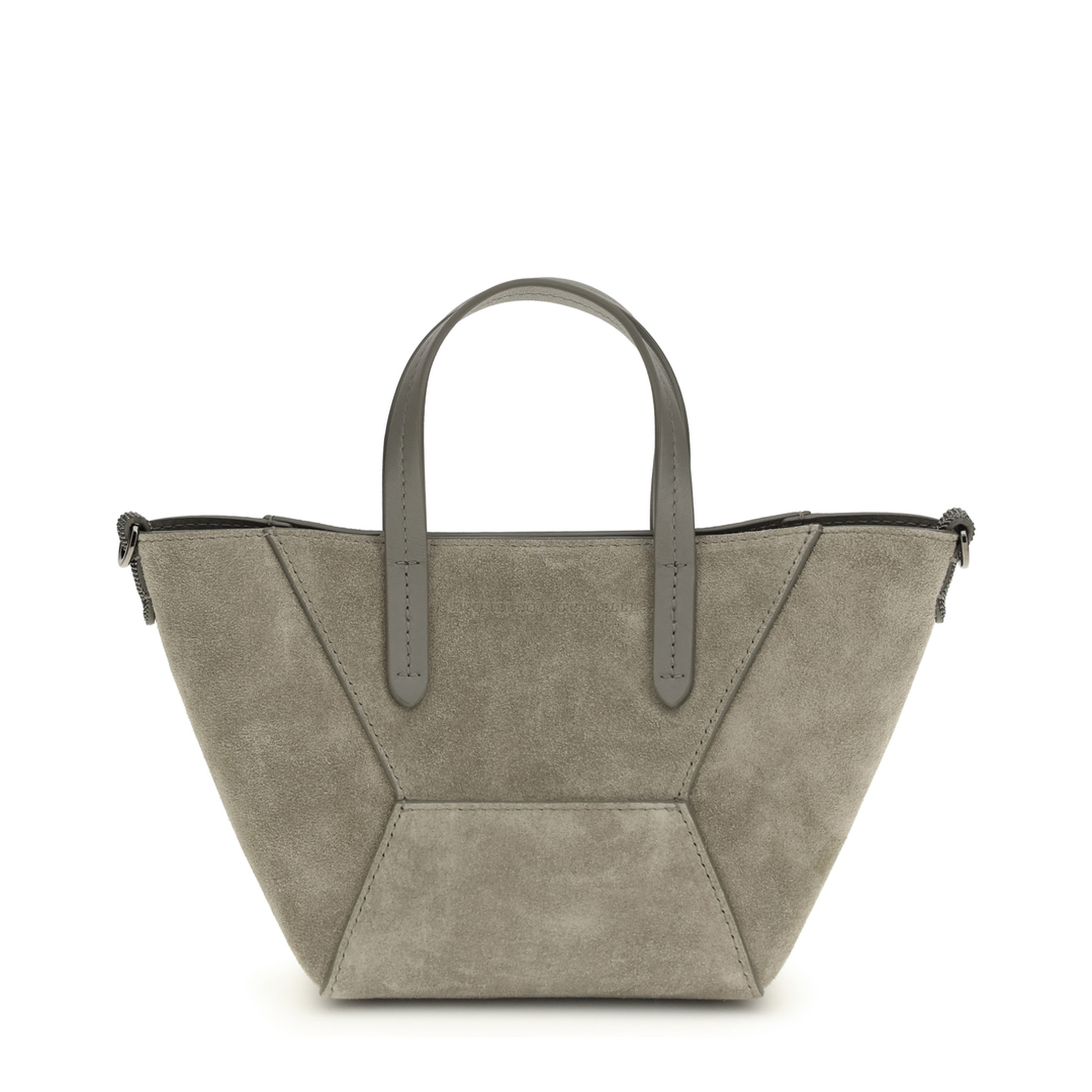 Mini Suede Leather Shoulder Bag - Bark - Image 1