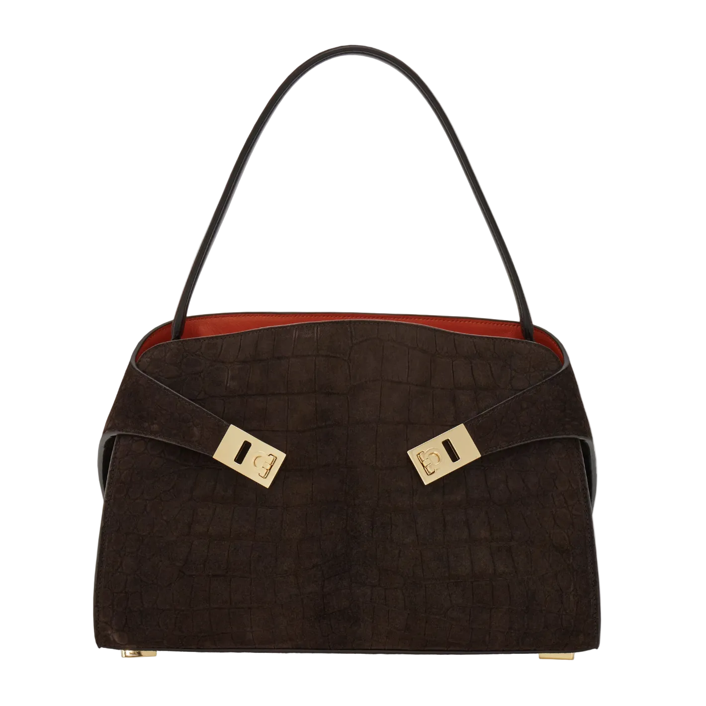 Hug Soft Medium Calfskin Shoulder Bags - Testa di Moro - Image 1