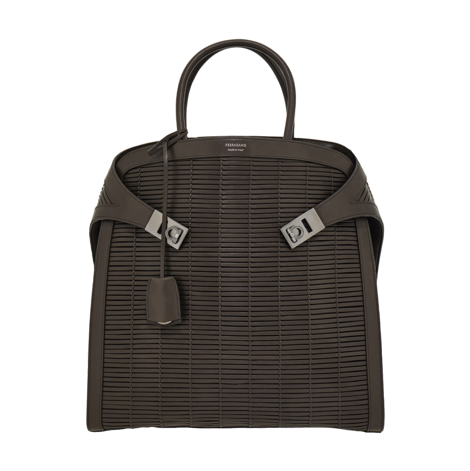 Hug Medium Calfskin Tote Bags - Testa Di Moro - Image 1