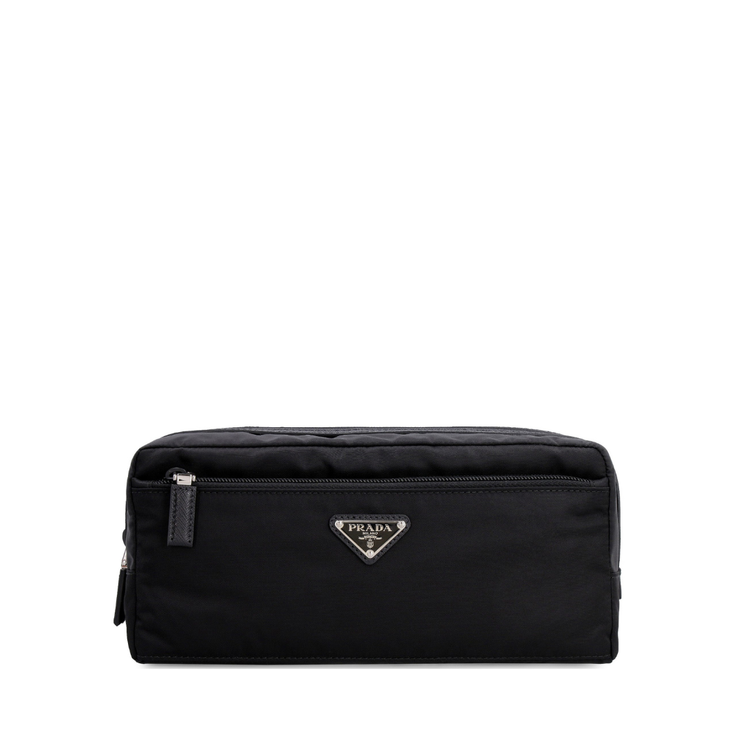 Double Zipped Pouch, SIlver Hardware - Image 1