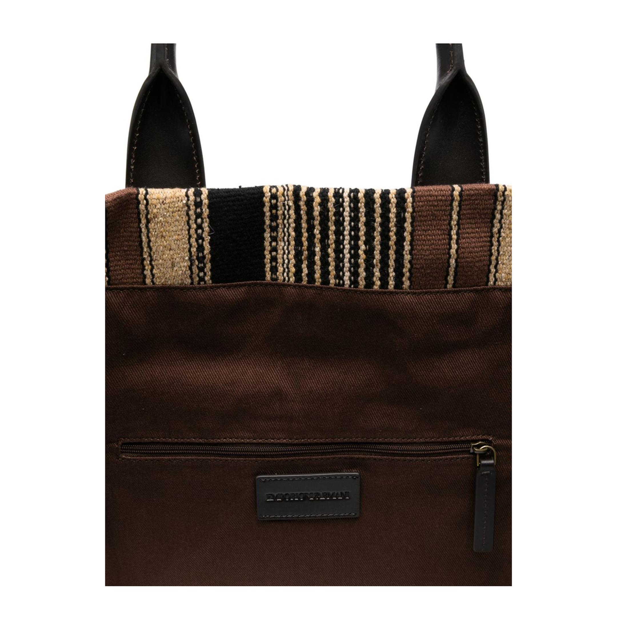 Runway Large Woven Textile Shopper Bag - Brown - Image 4
