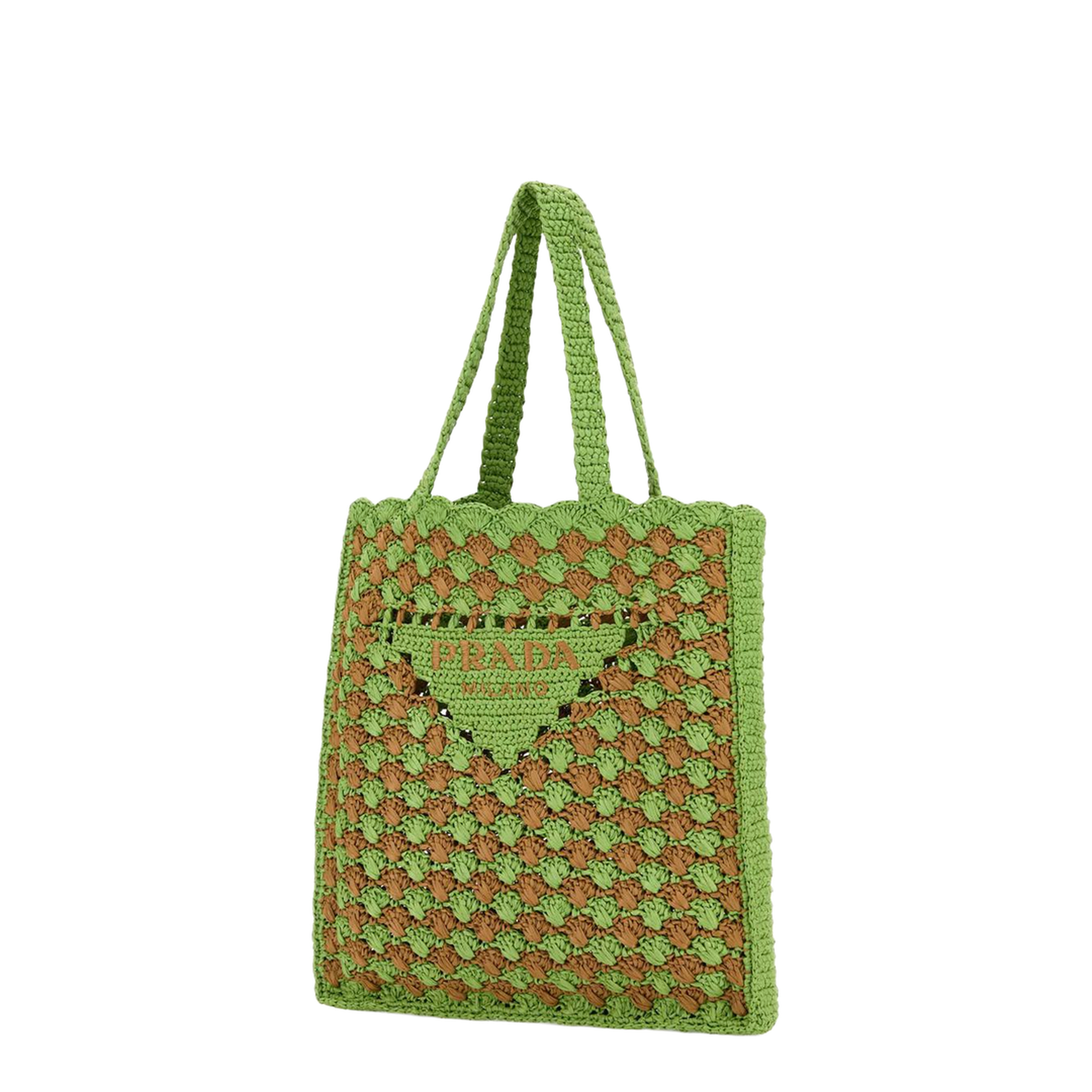 Two-Tone Raffia Shopping Bag - Prato Caramel - Image 2