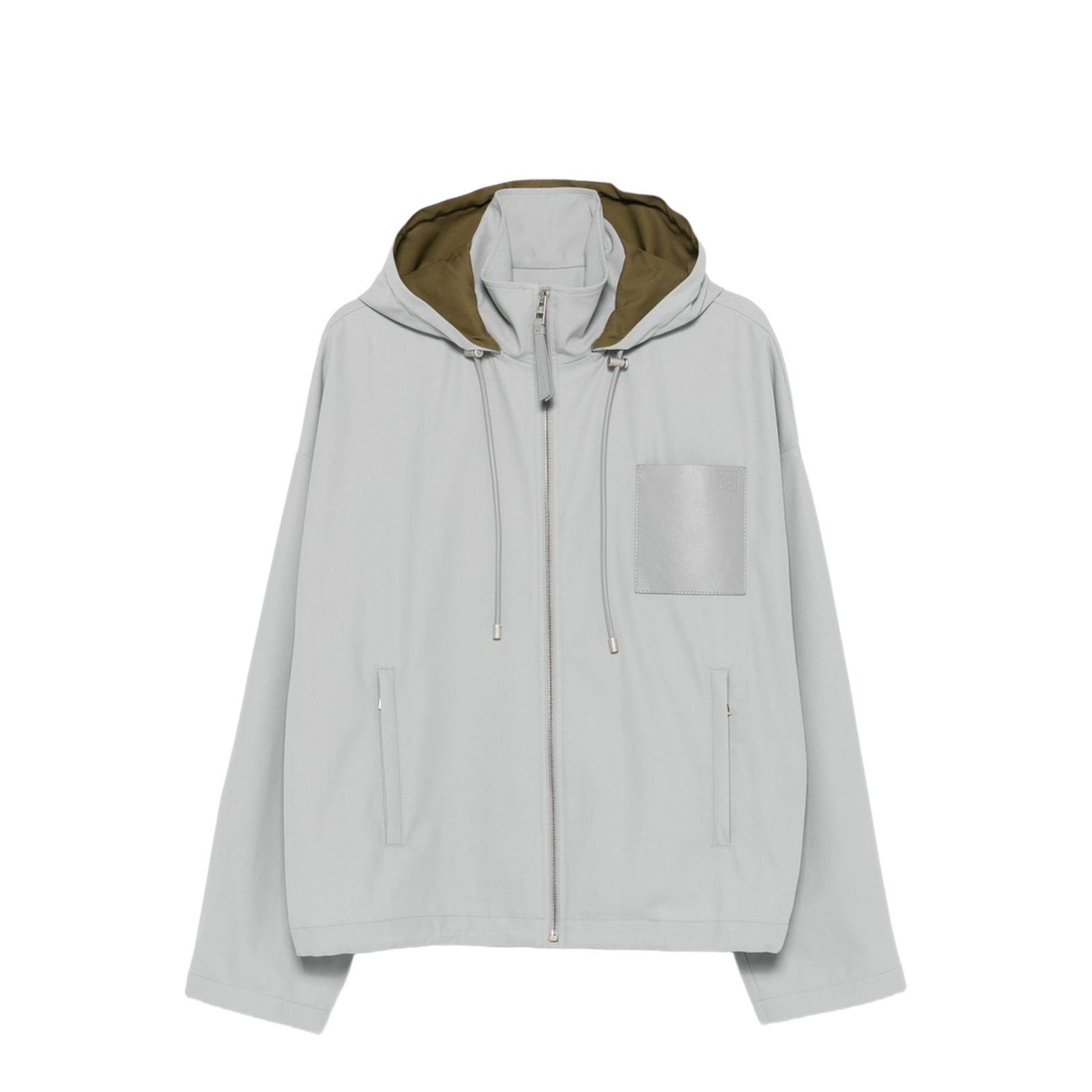 Hooded Jacket in Cotton Grey - Image 1