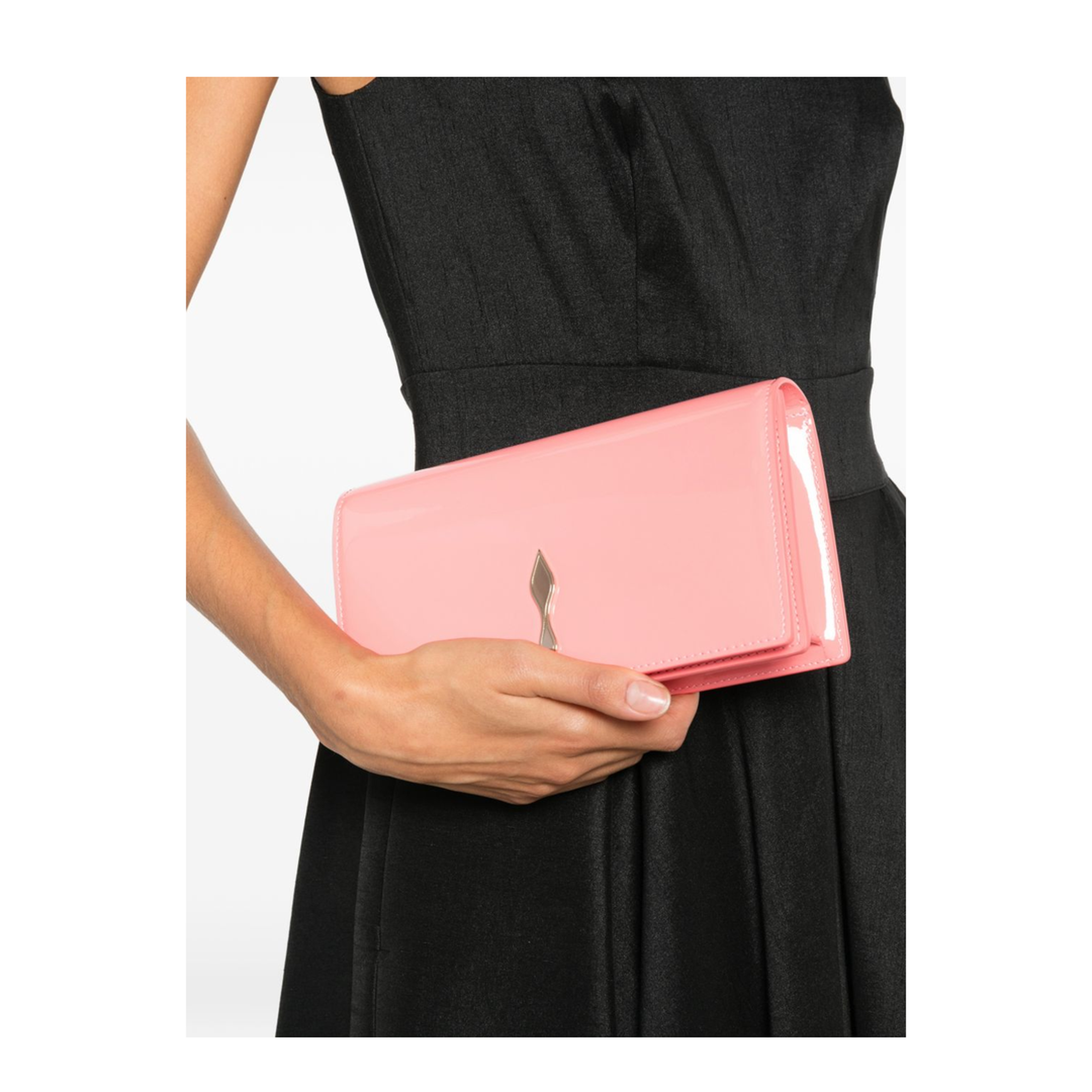 Bettina Patent Calf Leather Clutch - Grapefruit - Image 4